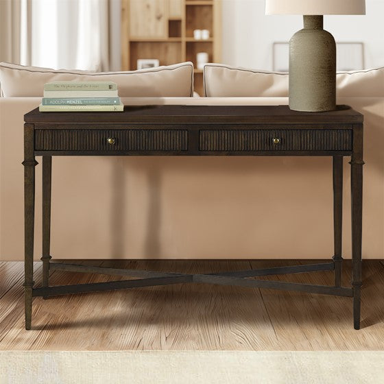 Kenna Fluted 2-drawer Storage Console Table