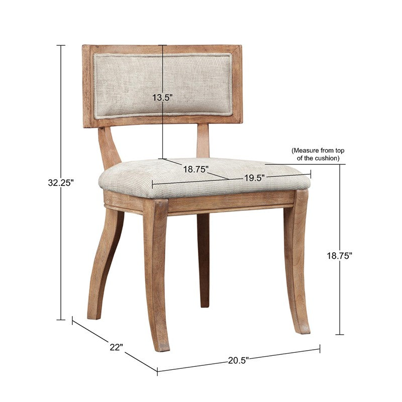 Marie Upholstered Split-Back Dining Chairs with Curved Wood Frame (Set of 2)