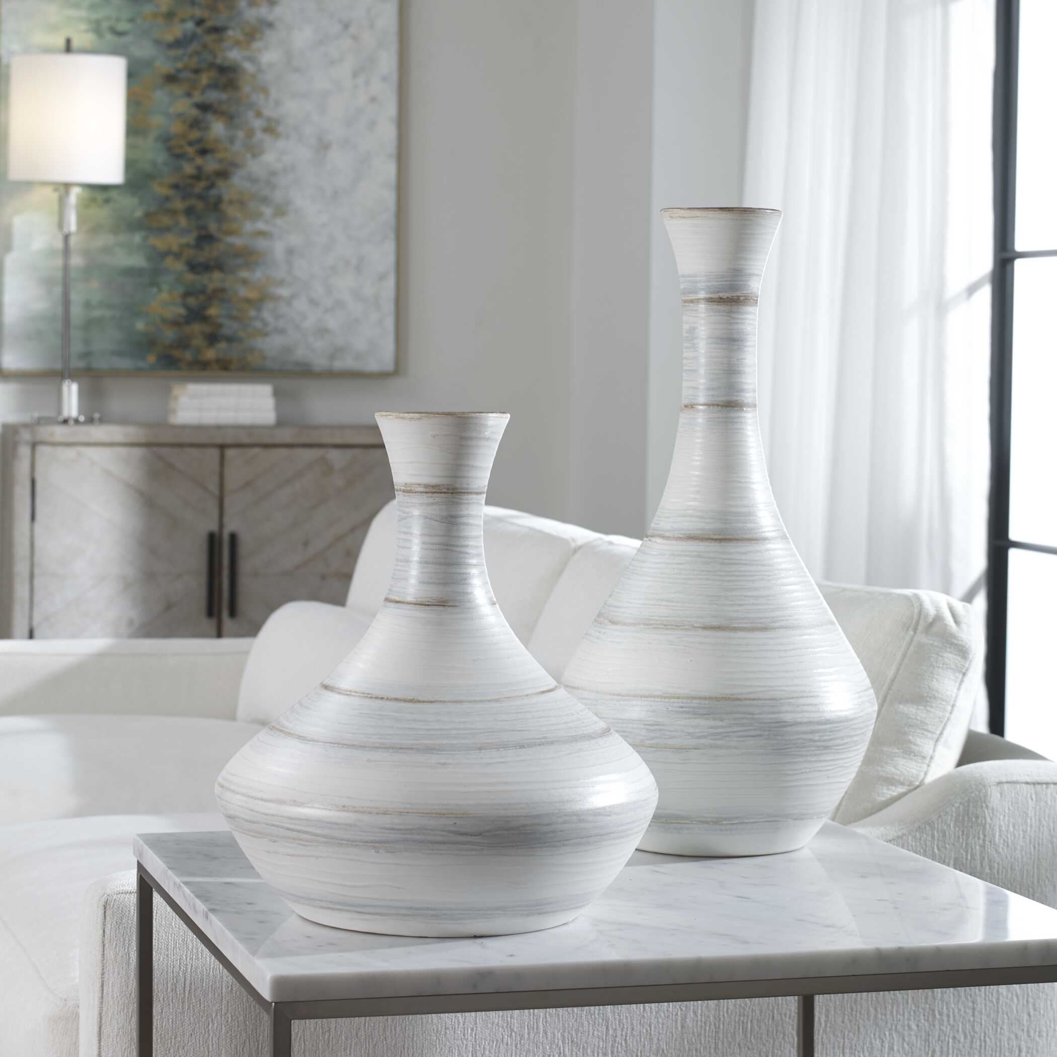 Potter Indoor-Outdoor Vases, S/2