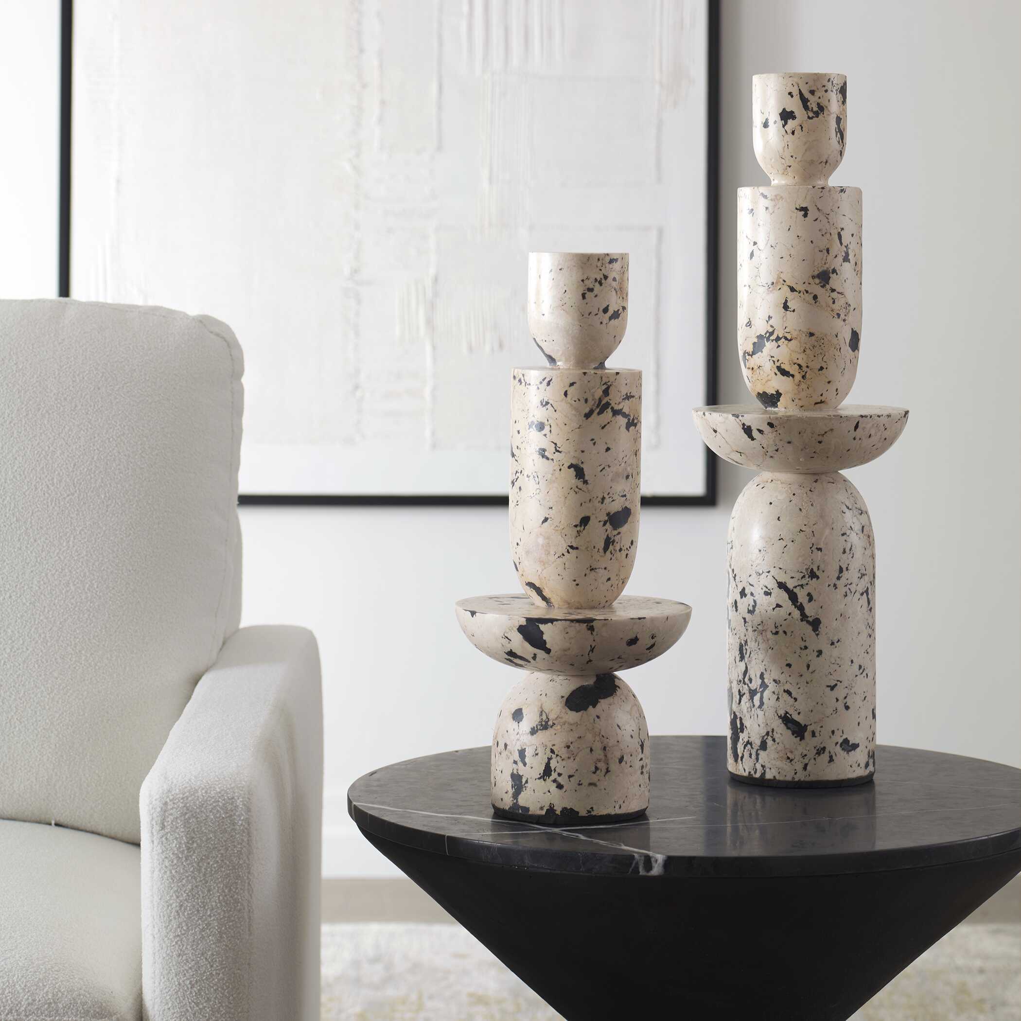 Nouveau Tower Indoor-Outdoor Sculptures, S/2
