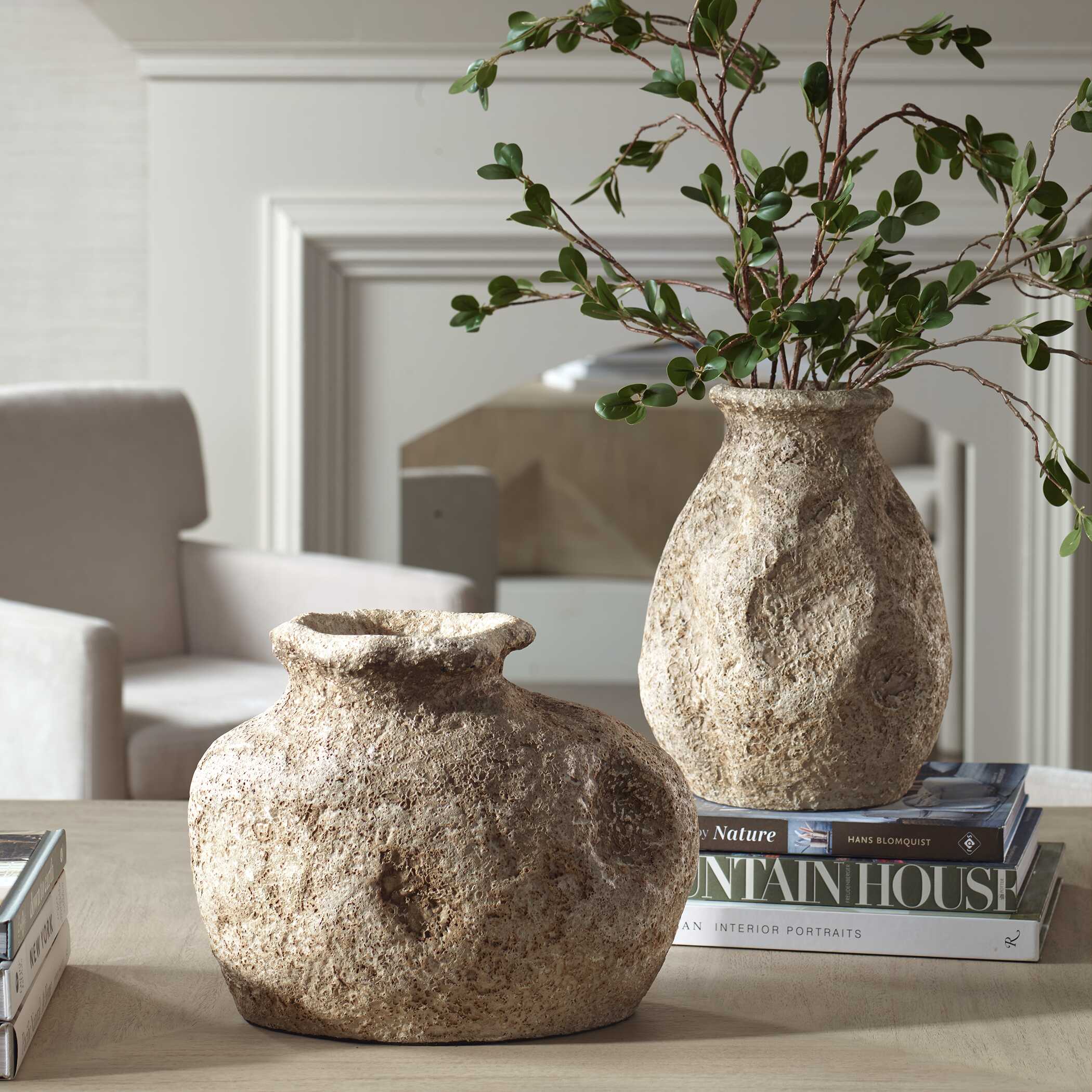 Ancient Echos Indoor-Outdoor Vases, S/2