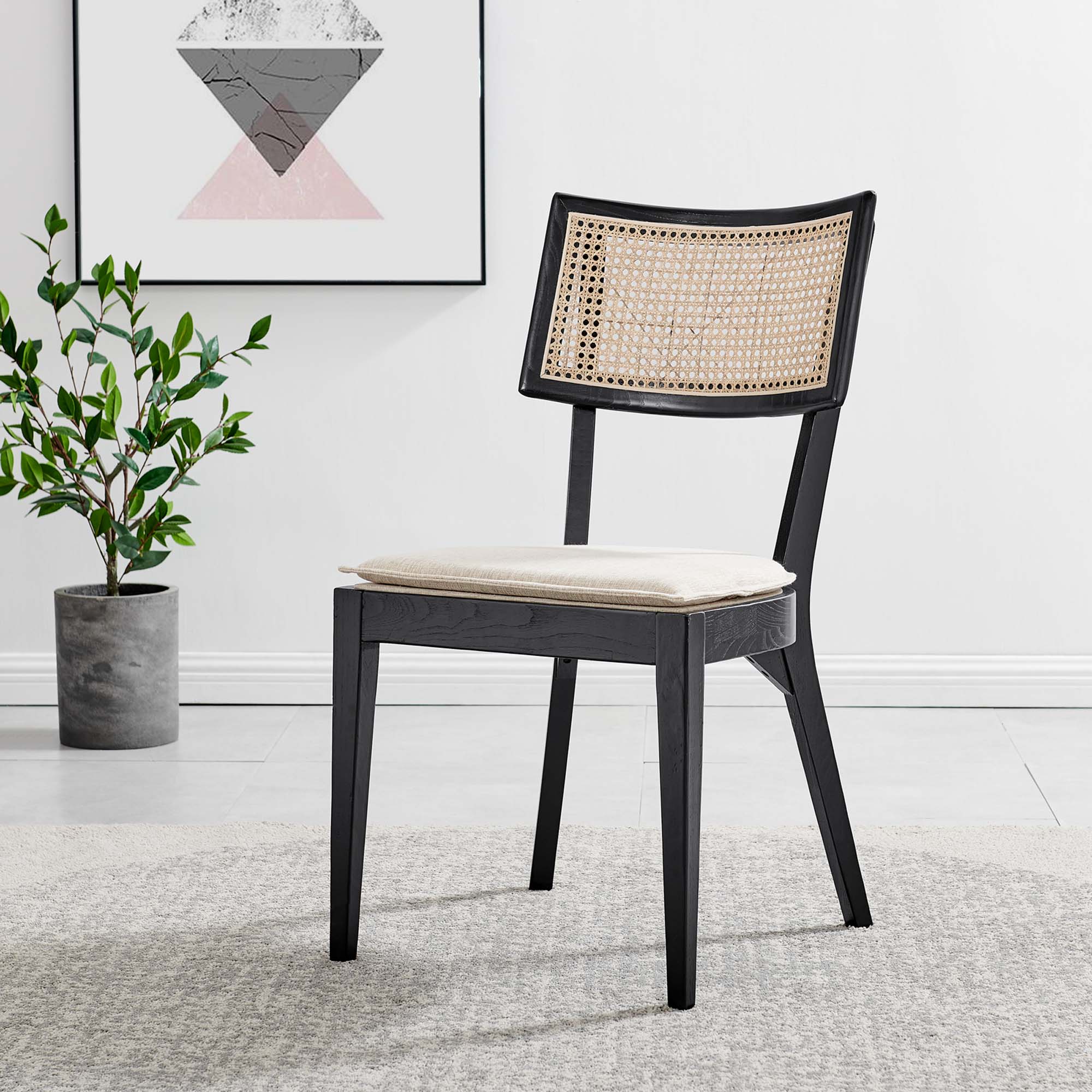 Caledonia Fabric Upholstered Wood Dining Chair