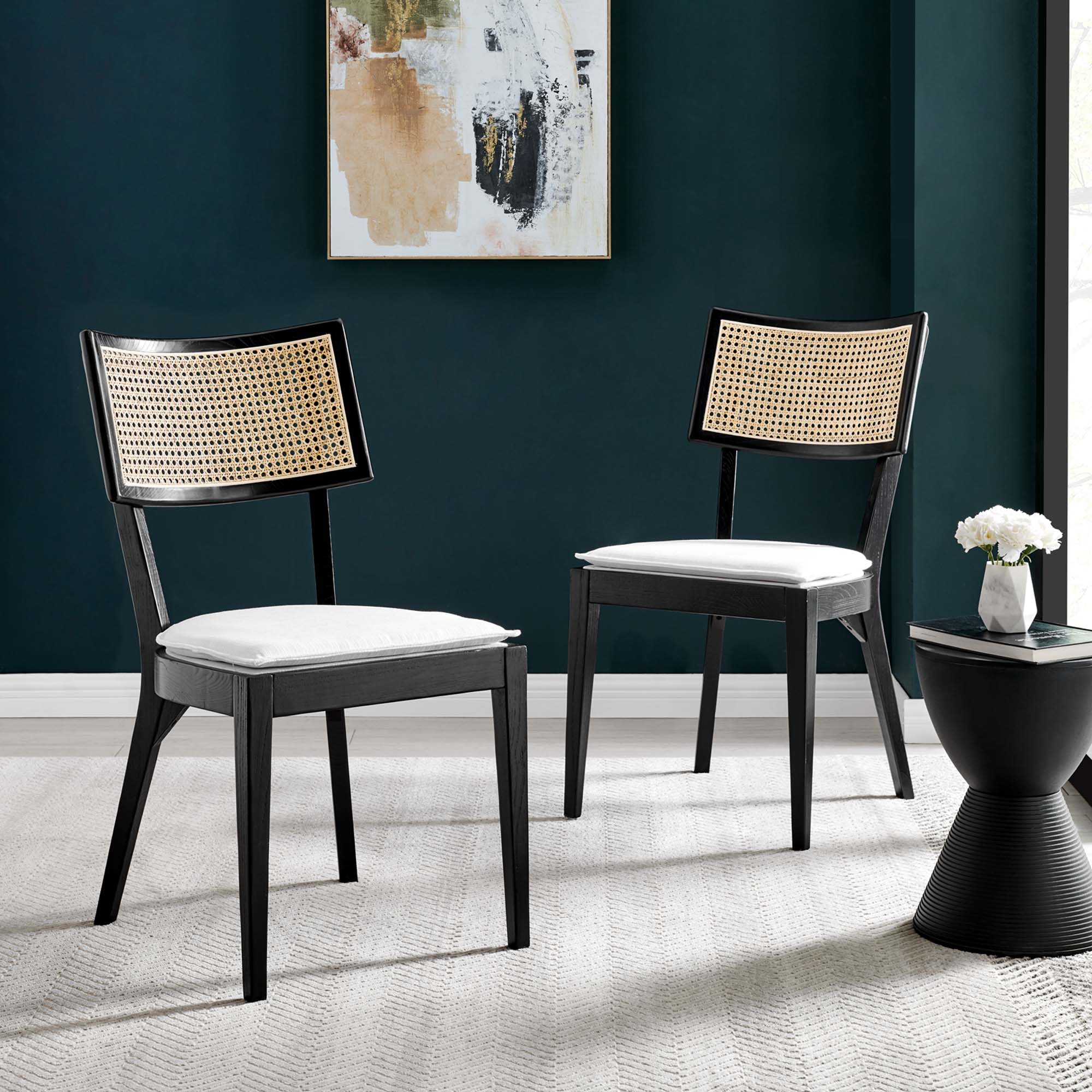 Caledonia Fabric Upholstered Wood Dining Chair