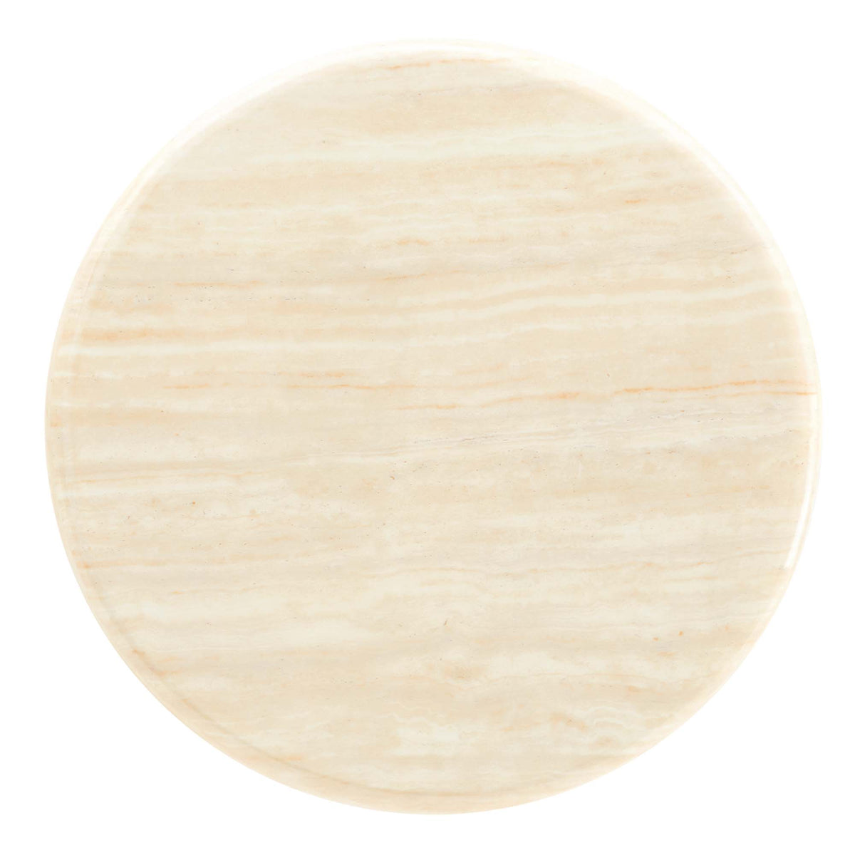 Lippa Round Faux Travertine Side Table