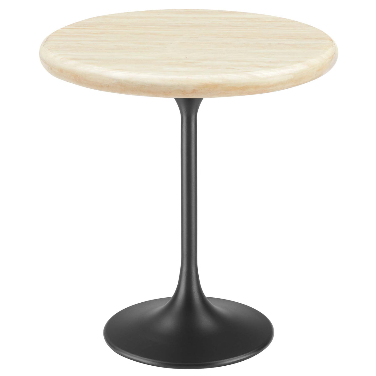 Lippa Round Faux Travertine Side Table
