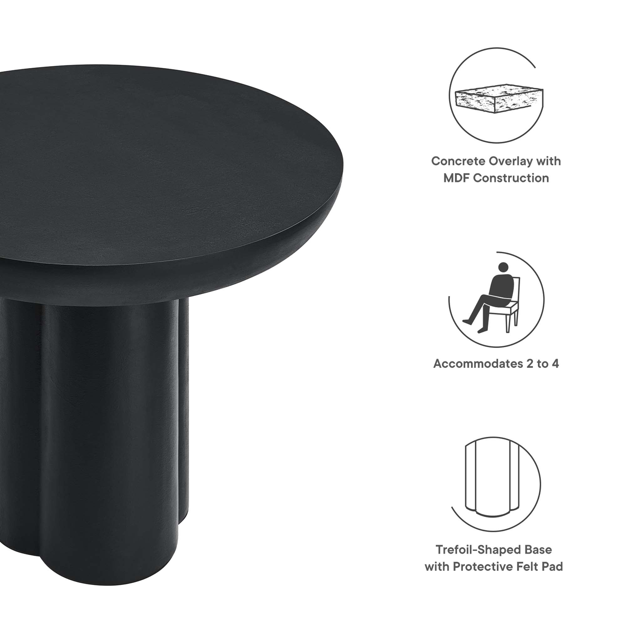 Caspian Round Concrete Dining Table