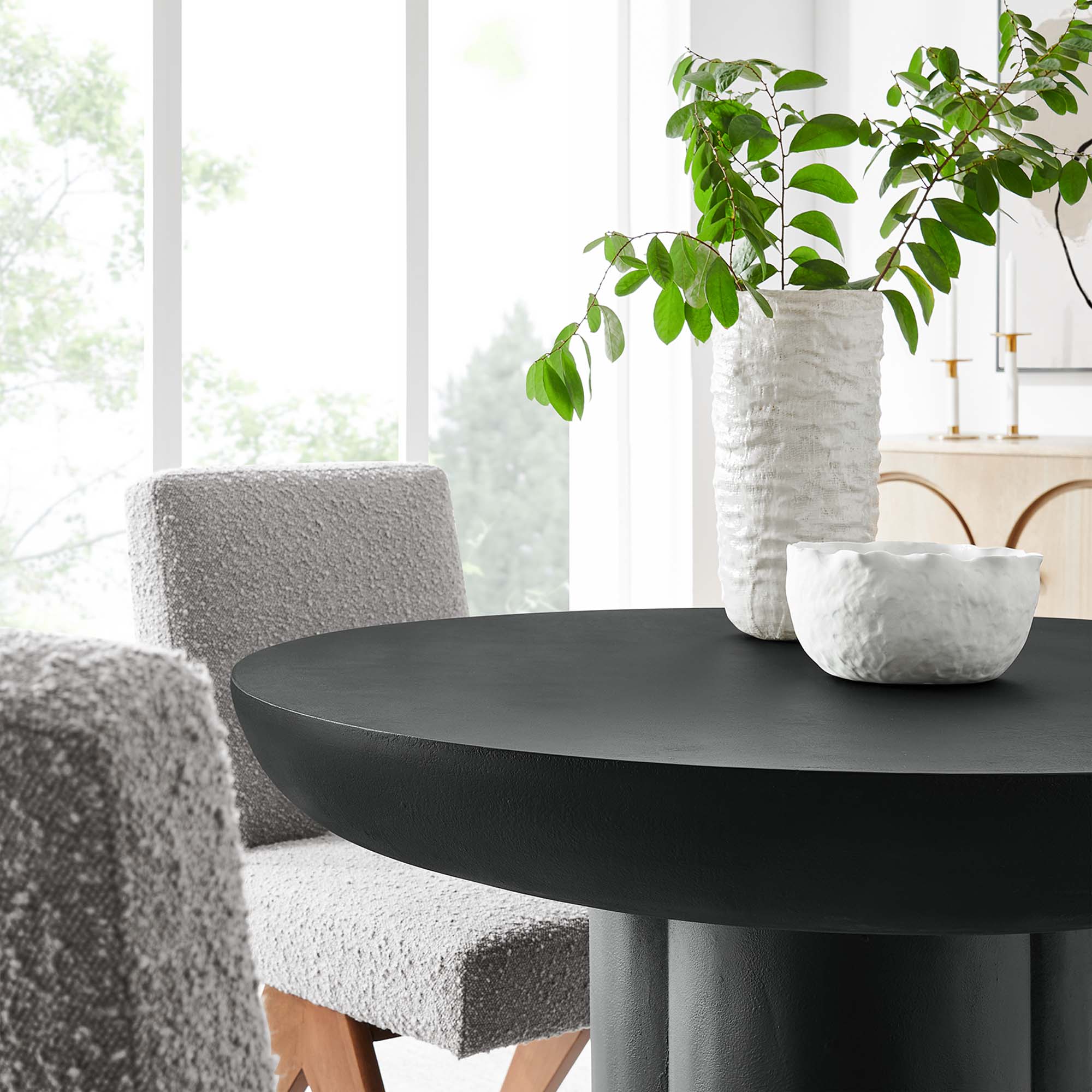 Caspian Round Concrete Dining Table