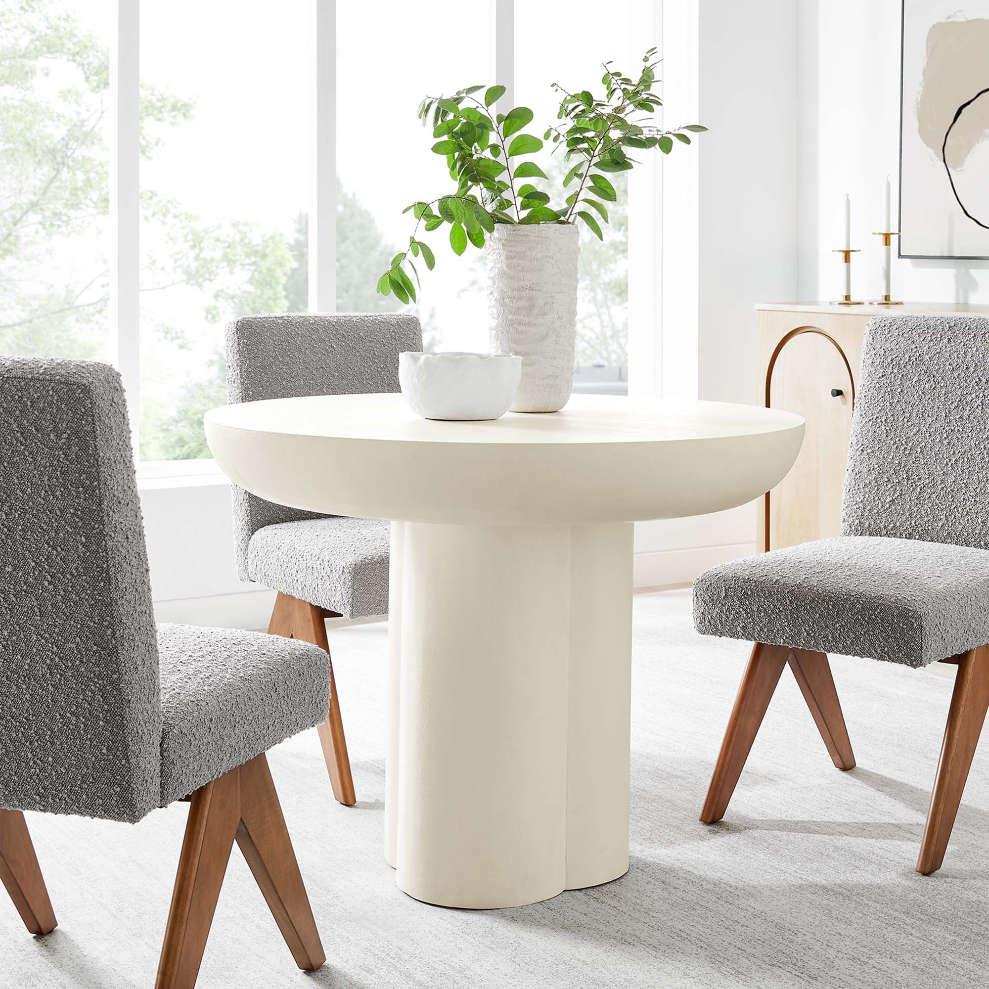 Caspian Round Concrete Dining Table