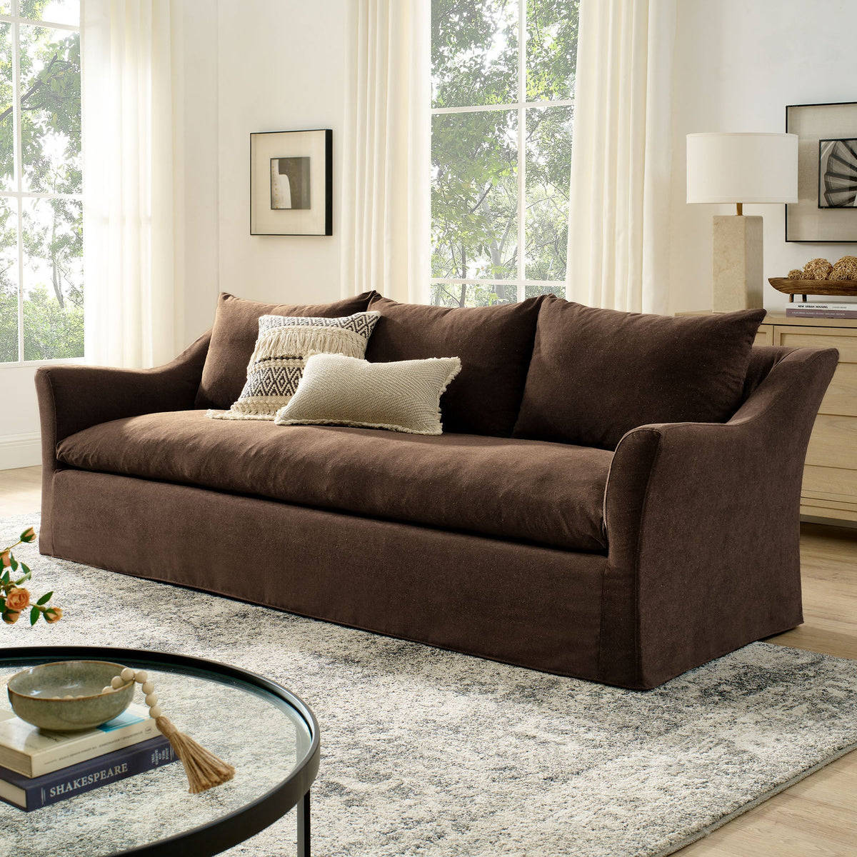 Somerset Slipcovered Linen Blend Sofa