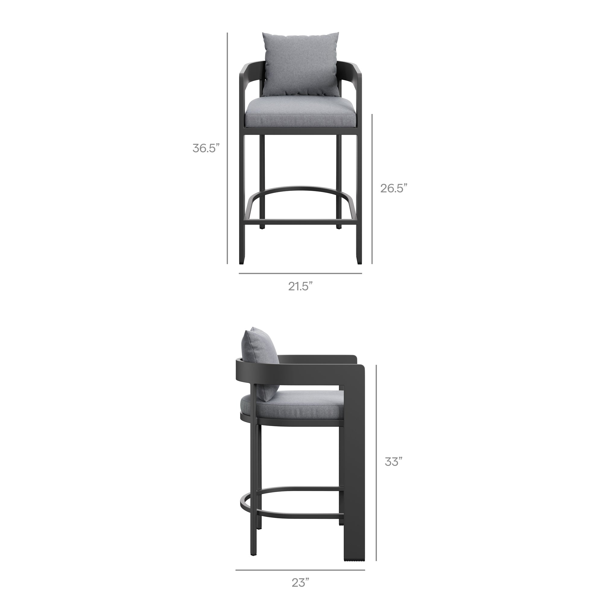 Tahoe Outdoor Patio Patio Aluminum Counter Stool