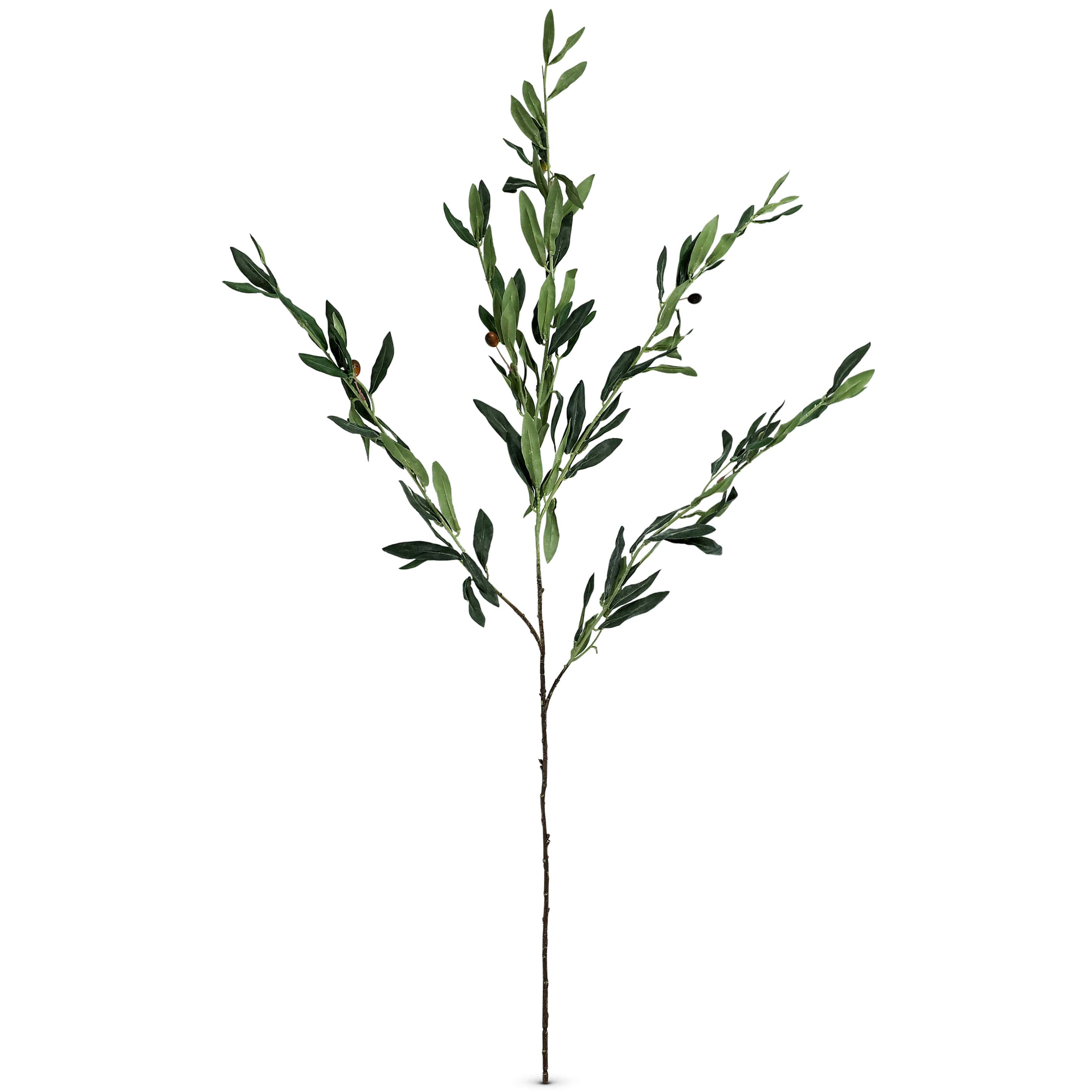 40.5" Faux Gray-green Olive Leaf Branch (Set of 3)