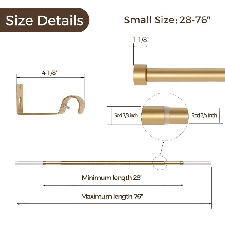 Adjustable Curtain Rod with Rings