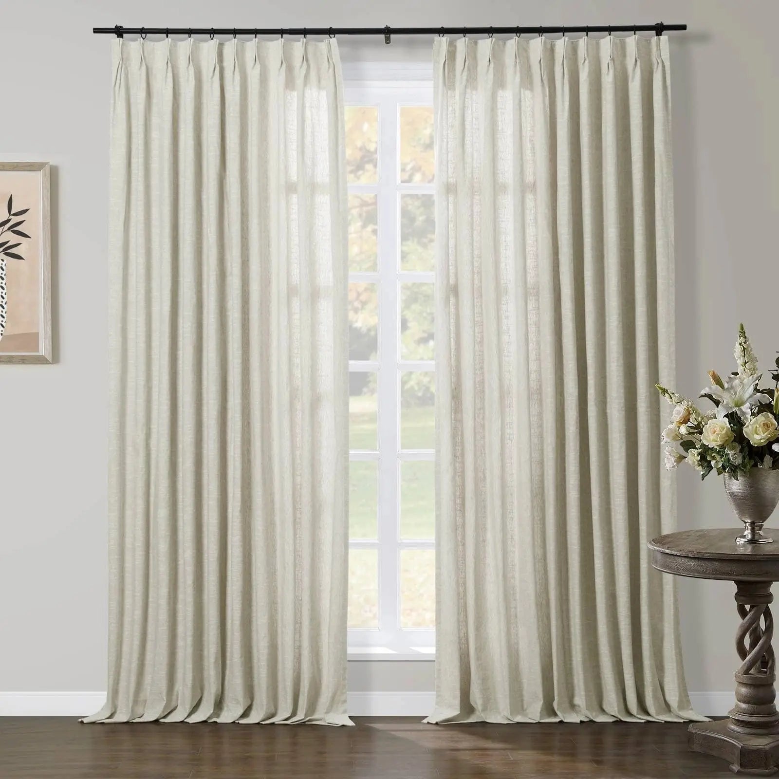 Jawara Linen Pinch Pleat Light Filtering Drapery with Unlined TWOPAGES