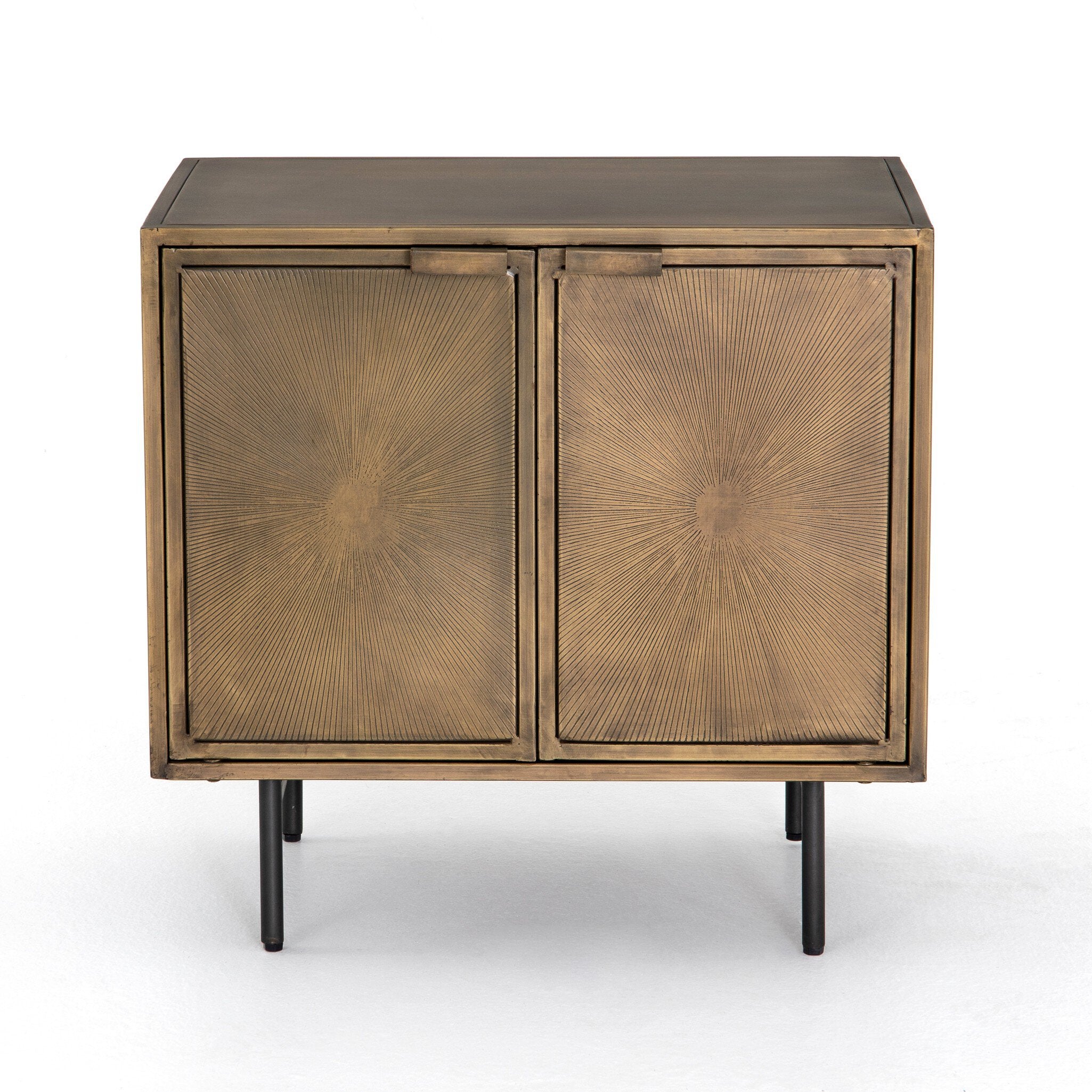 Sunburst Cabinet Nightstand - Aged Brass PC