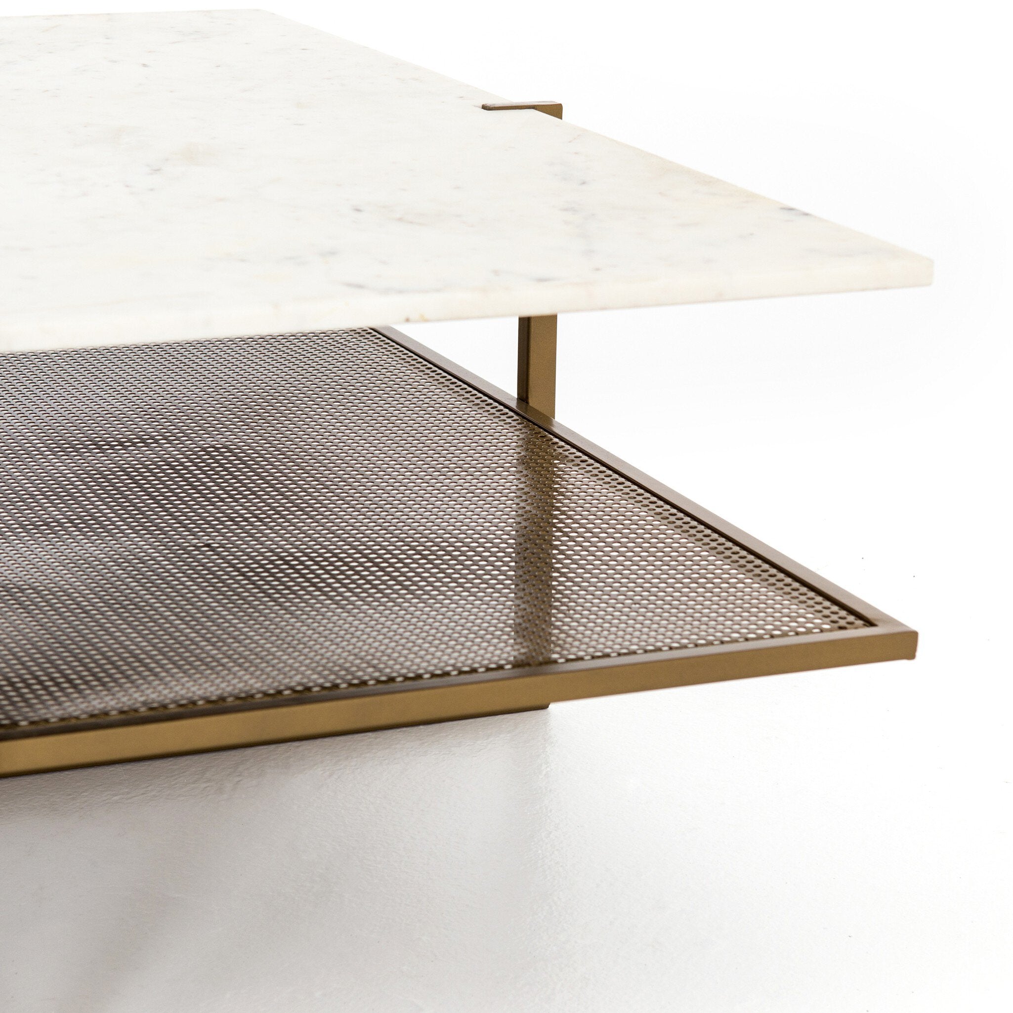 Olivia Square Coffee Table - Polished White Marble