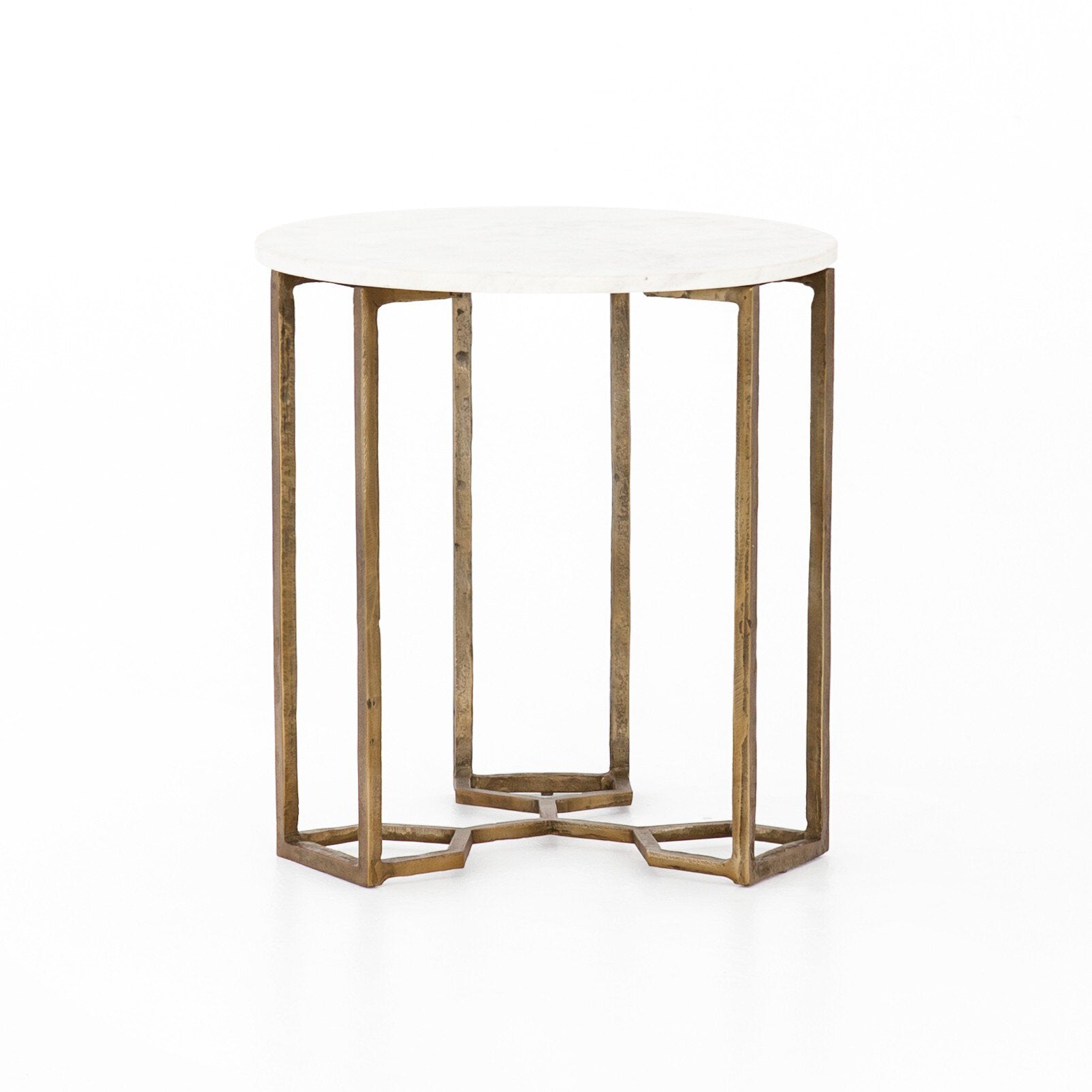 Naomi Marble End Table - Polished White Marble