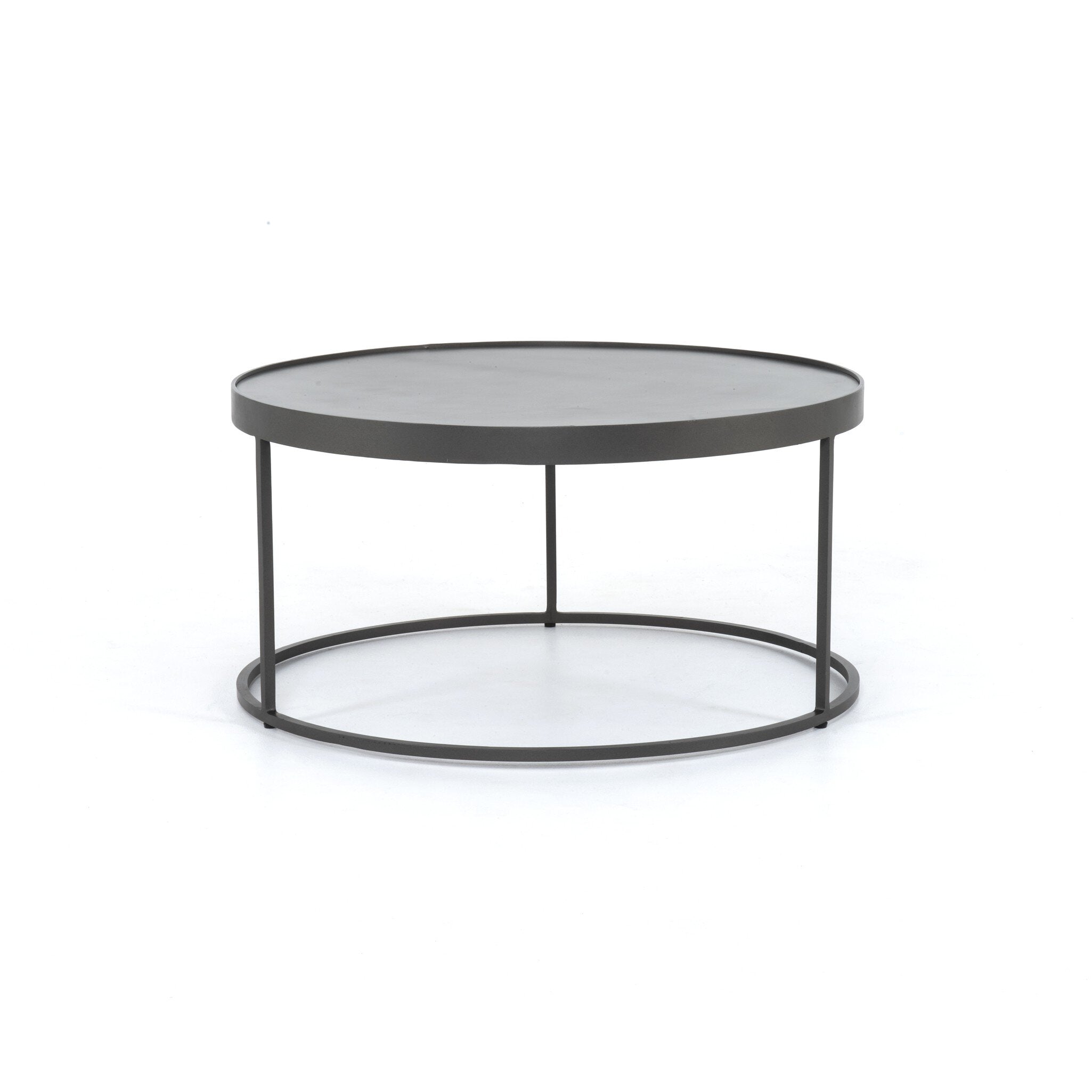 Evelyn Round Nesting Coffee Table - Polished White Marble