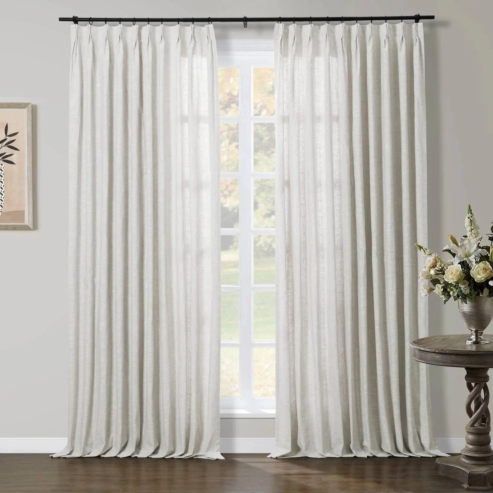 Jawara Linen Pinch Pleat Light Filtering Drapery with Unlined TWOPAGES