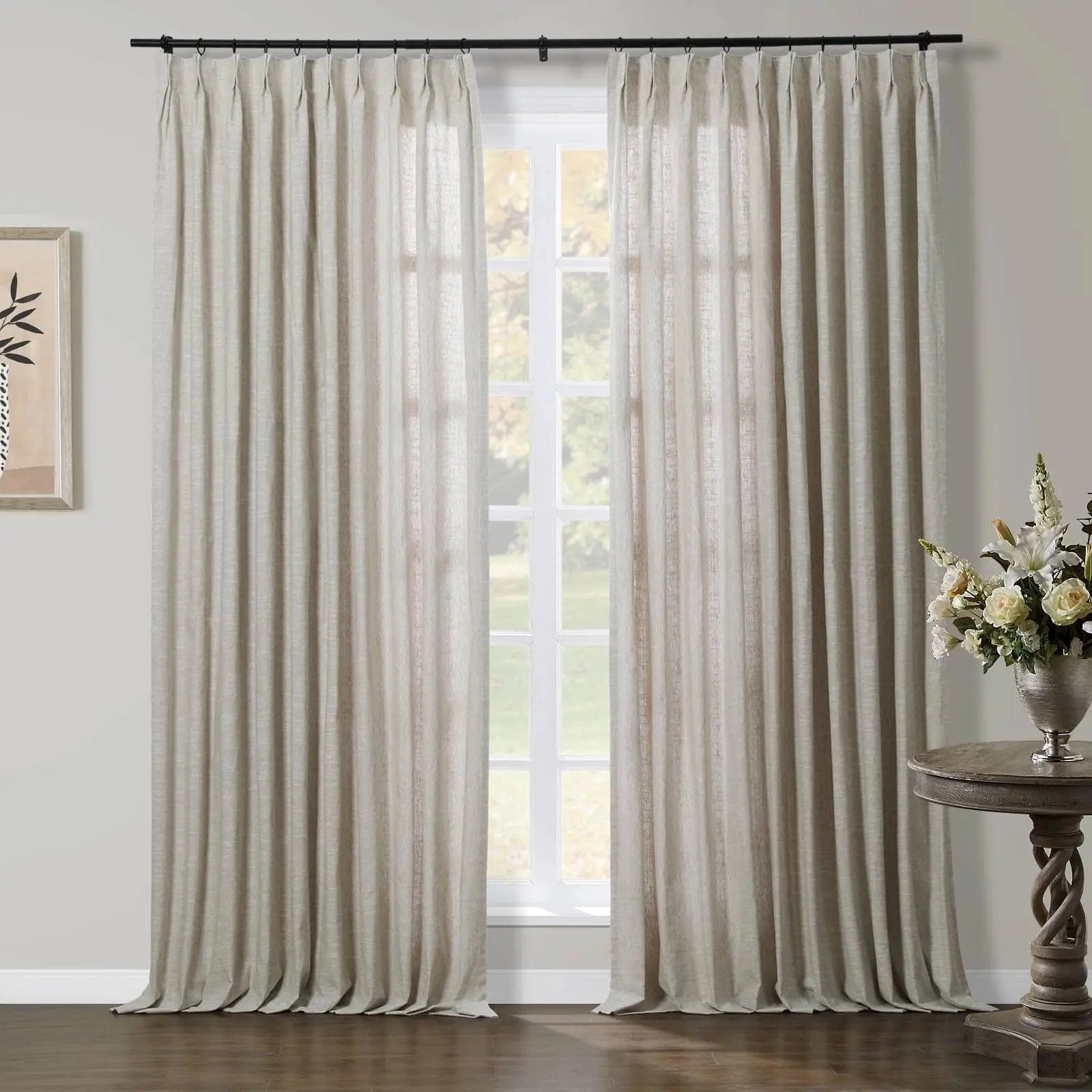 Jawara Linen Pinch Pleat Light Filtering Drapery with Unlined TWOPAGES