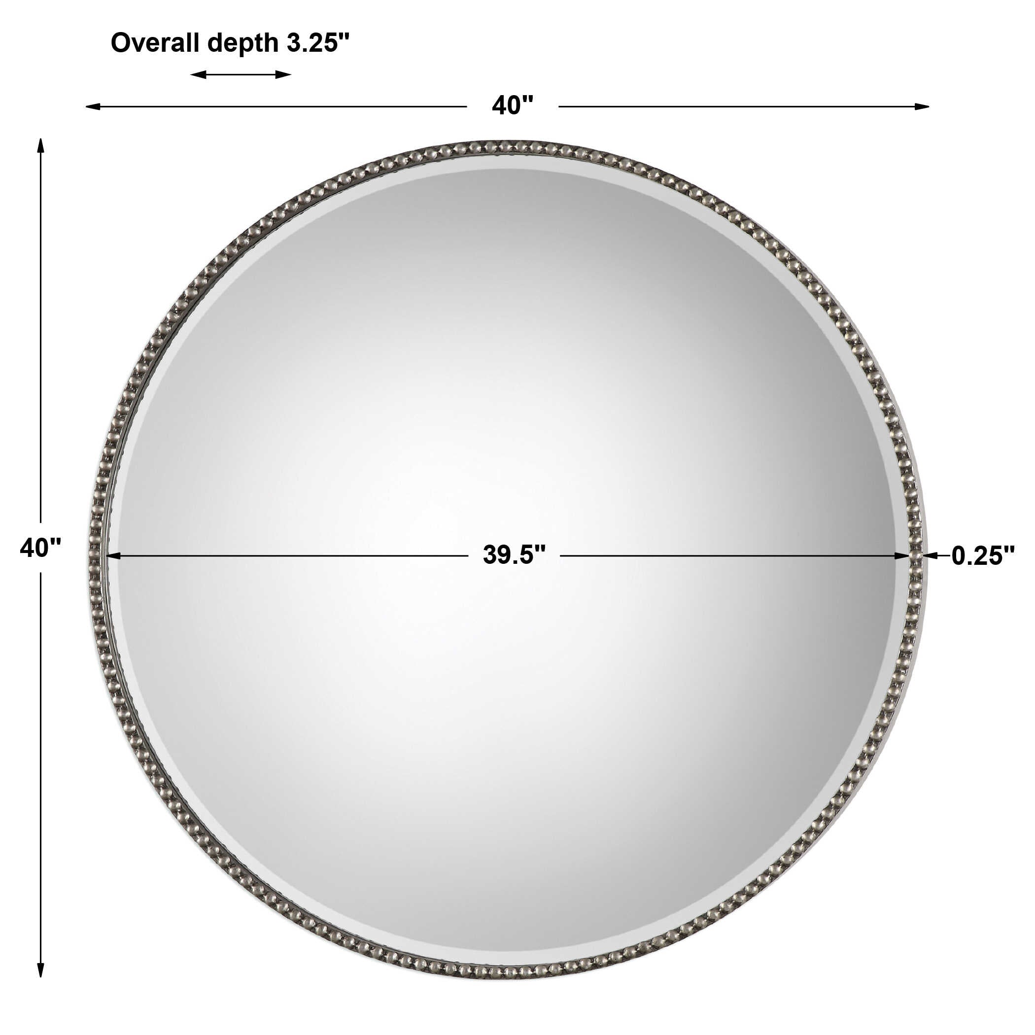 Stefania Beaded Round Mirror