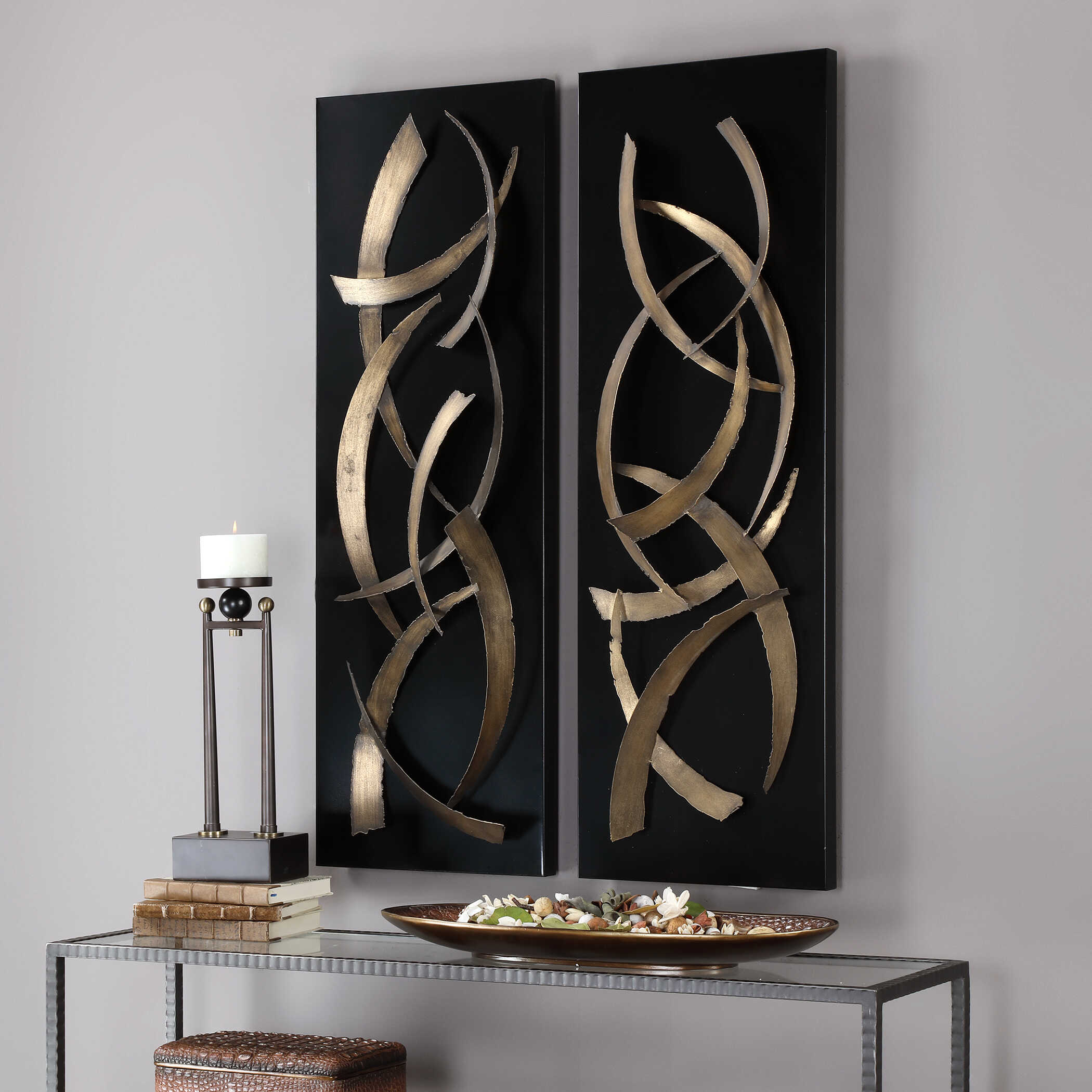 Brushstrokes Metal Wall Art Set/2