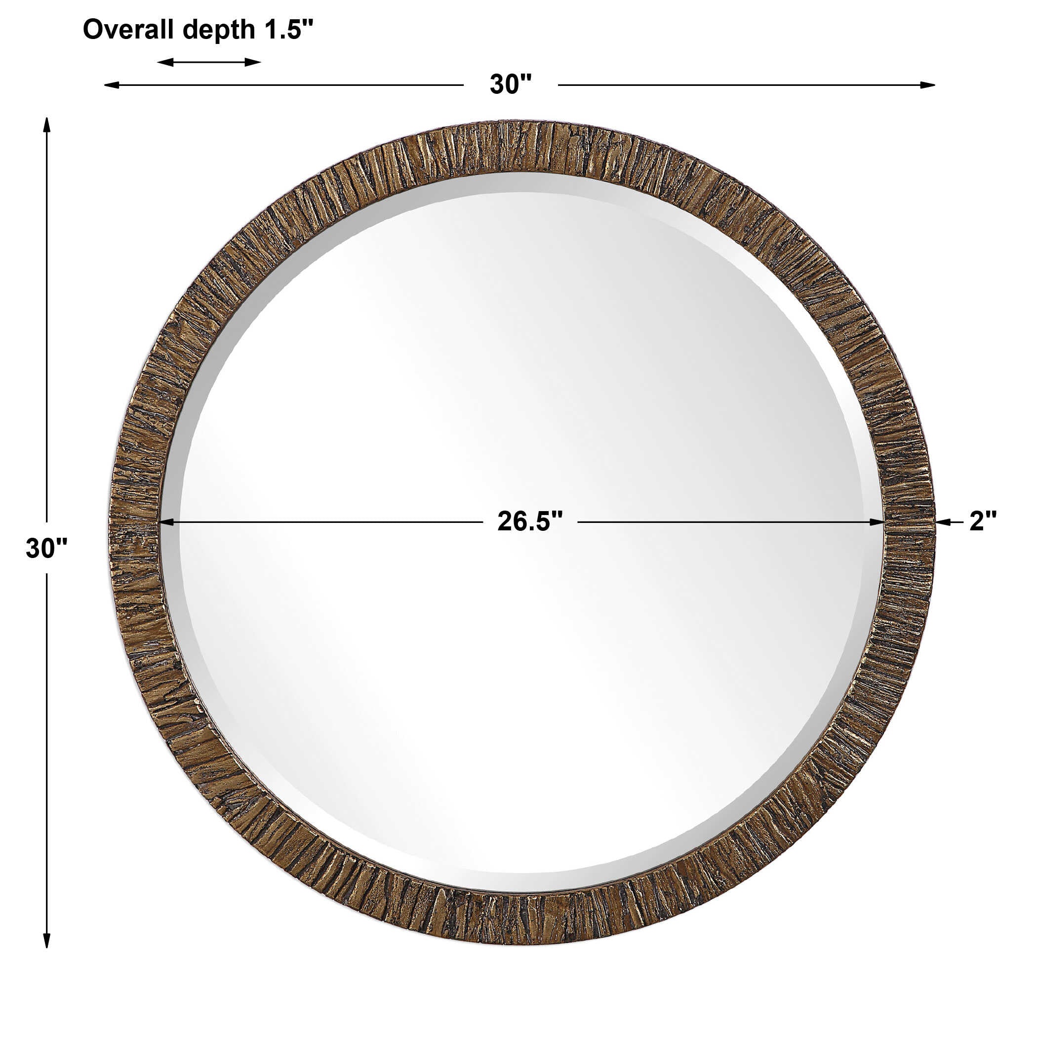 Wayde Bark Round Mirror