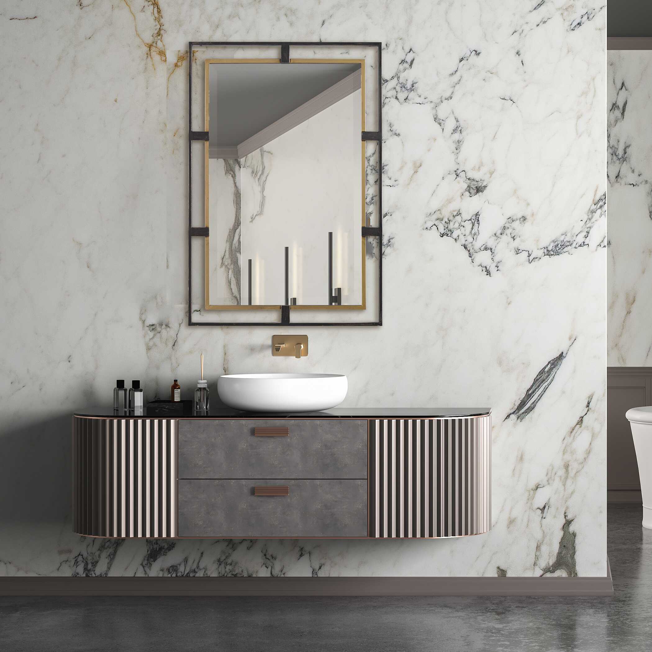 Carrizo Gold & Rectangle Mirror