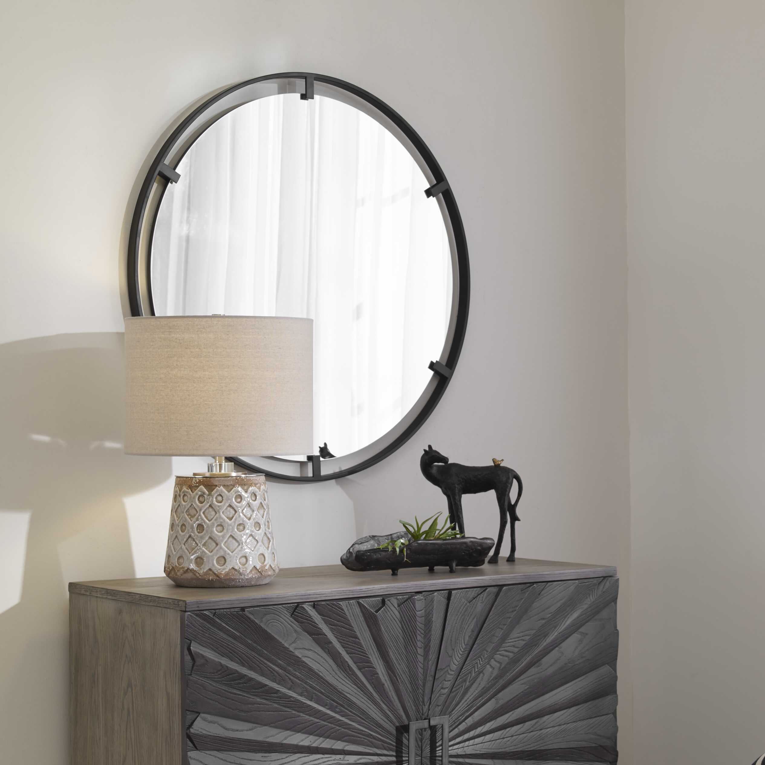 Cashel Round Iron Mirror