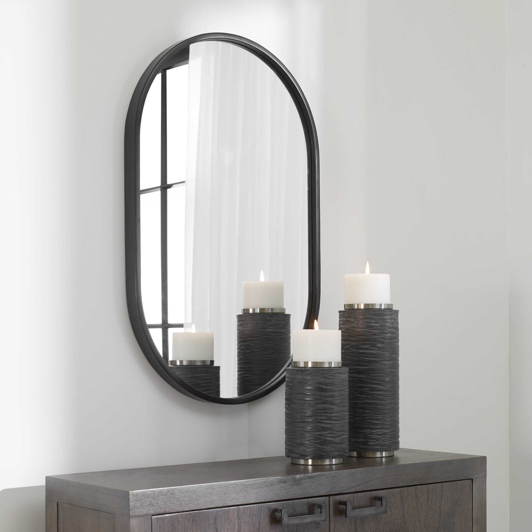 Varina Minimalist Oval Mirror