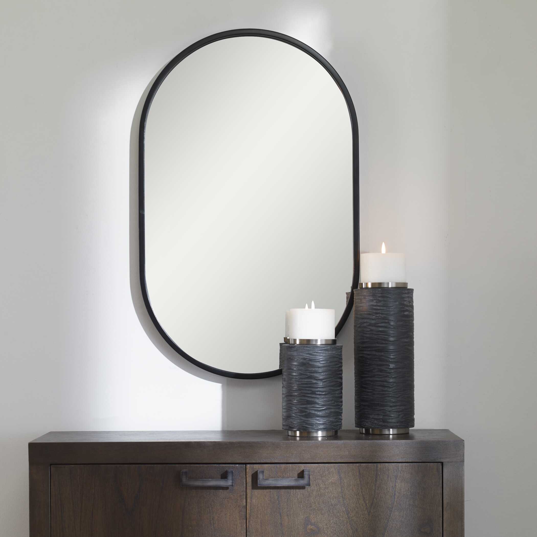 Varina Minimalist Oval Mirror