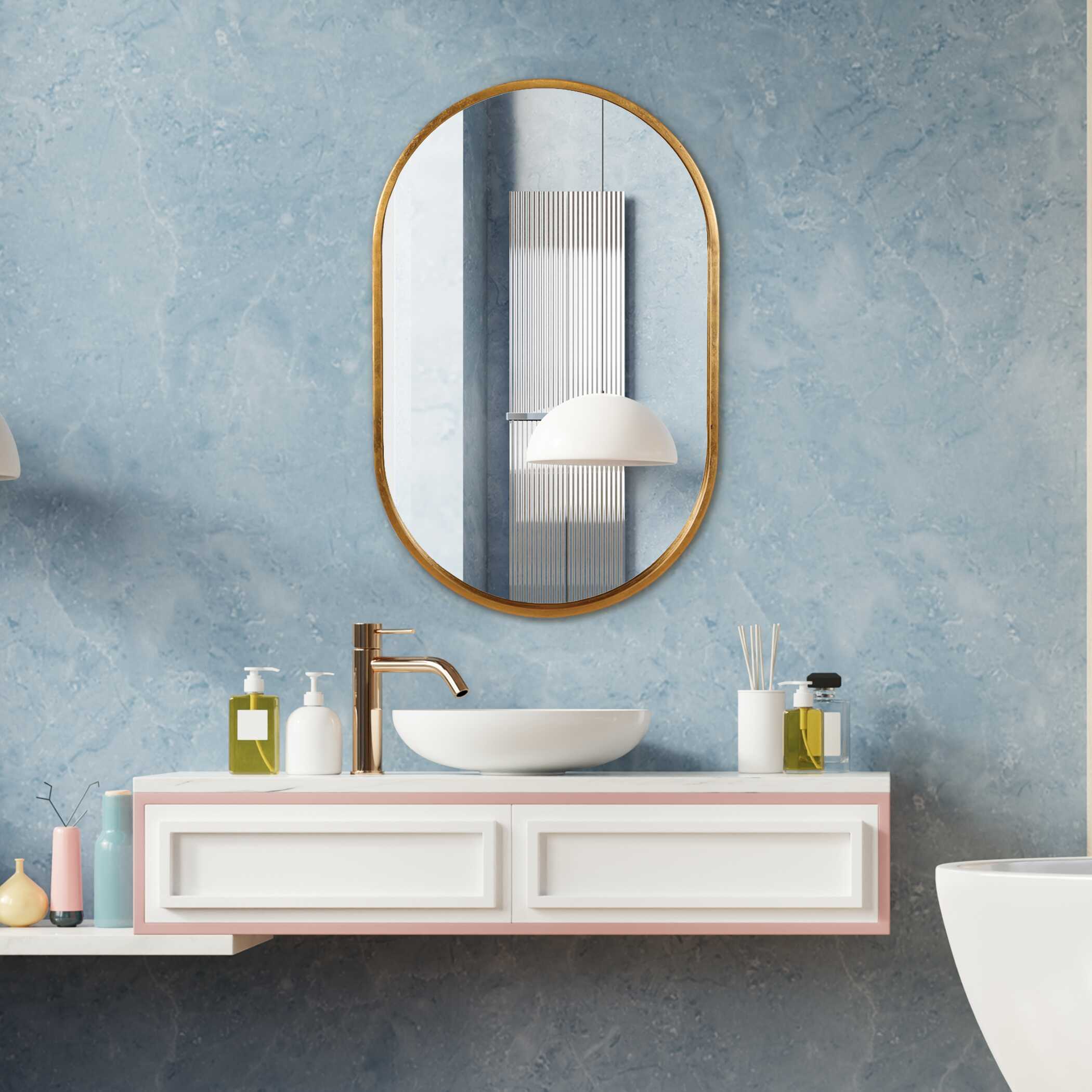 Varina Minimalist Oval Mirror