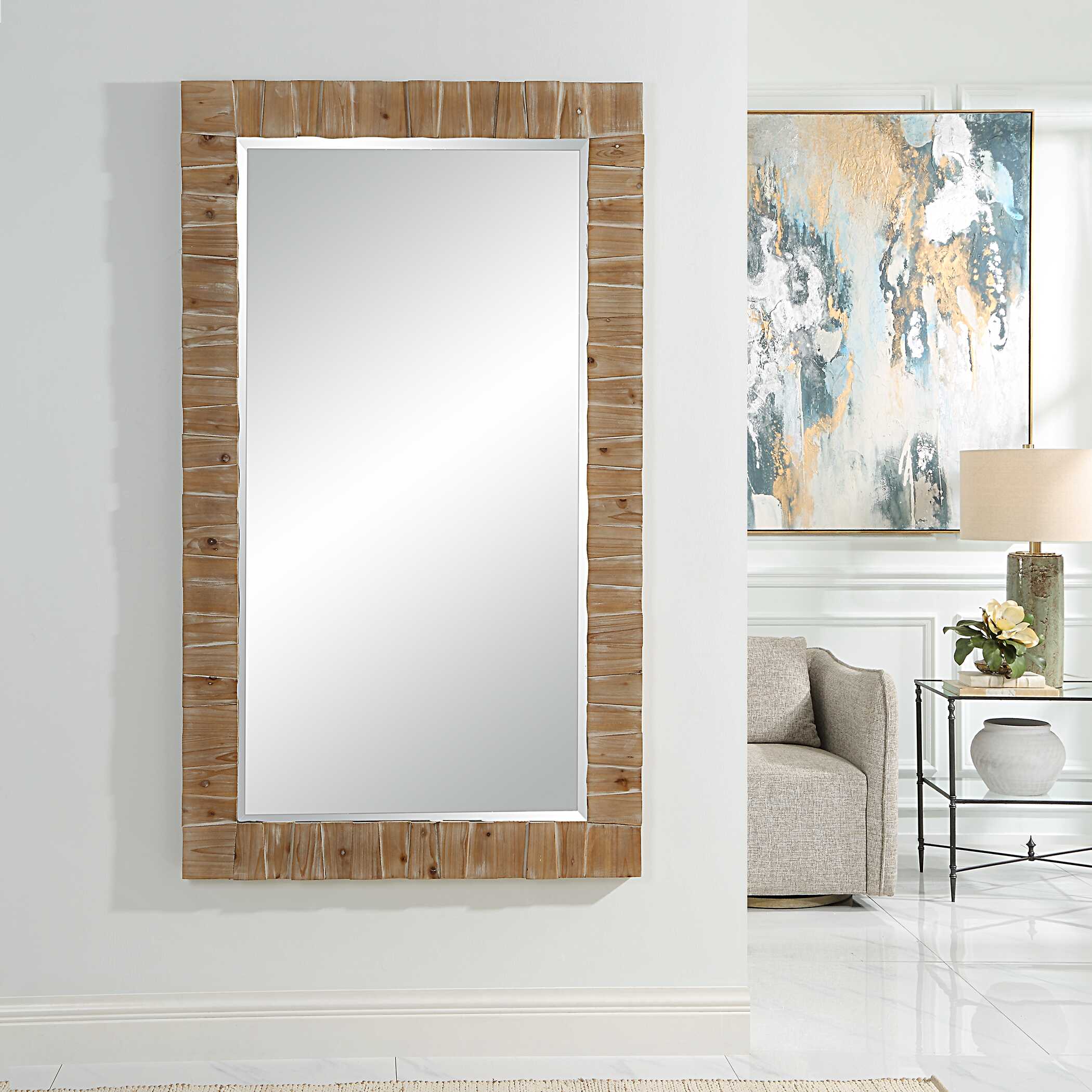 Ayanna Washed Wood Mirror