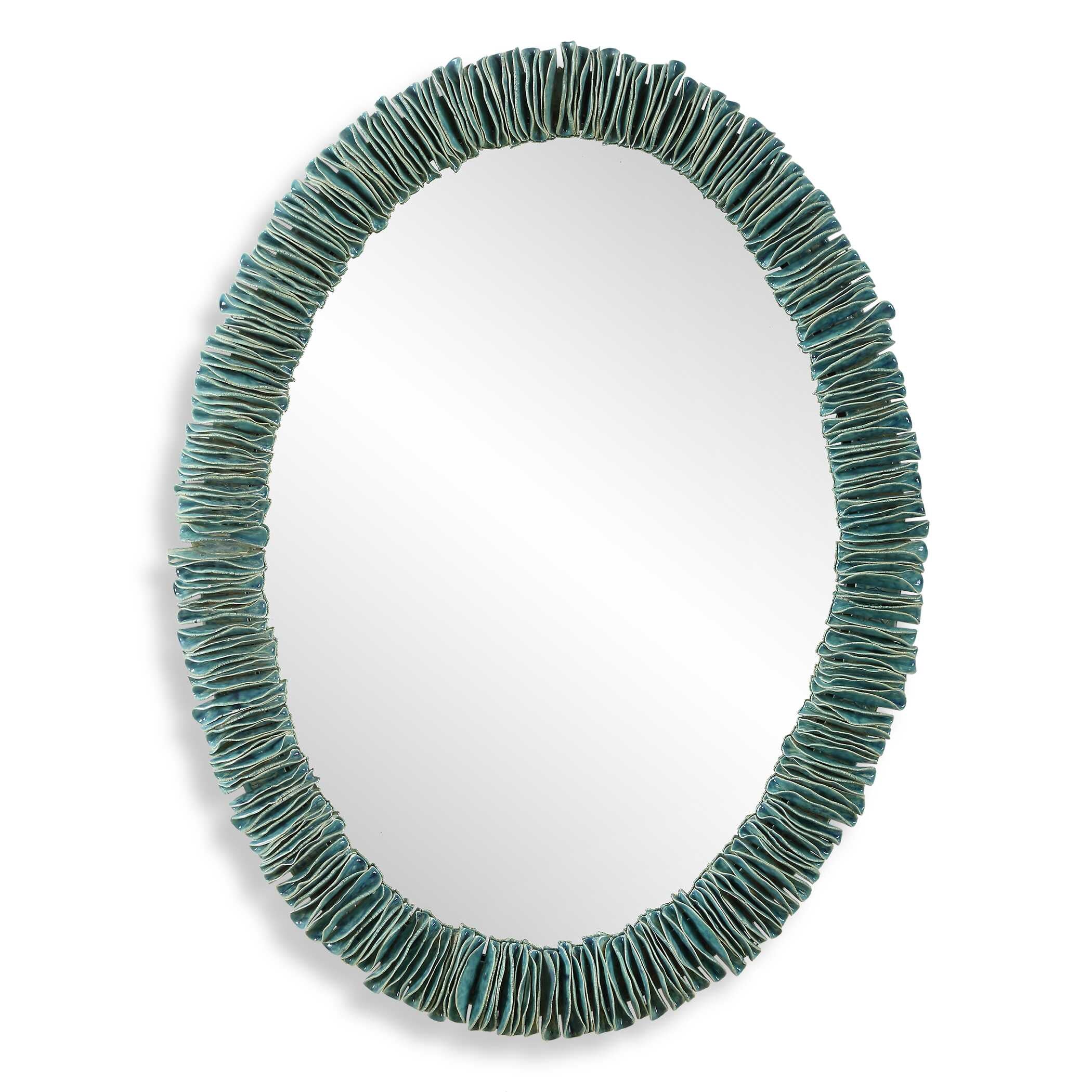 Bonaire Teal Oval Mirror