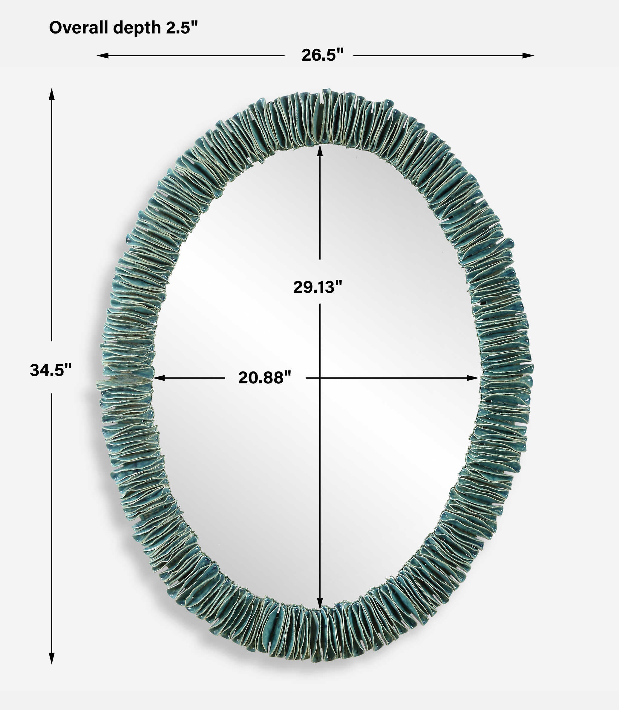 Bonaire Teal Oval Mirror