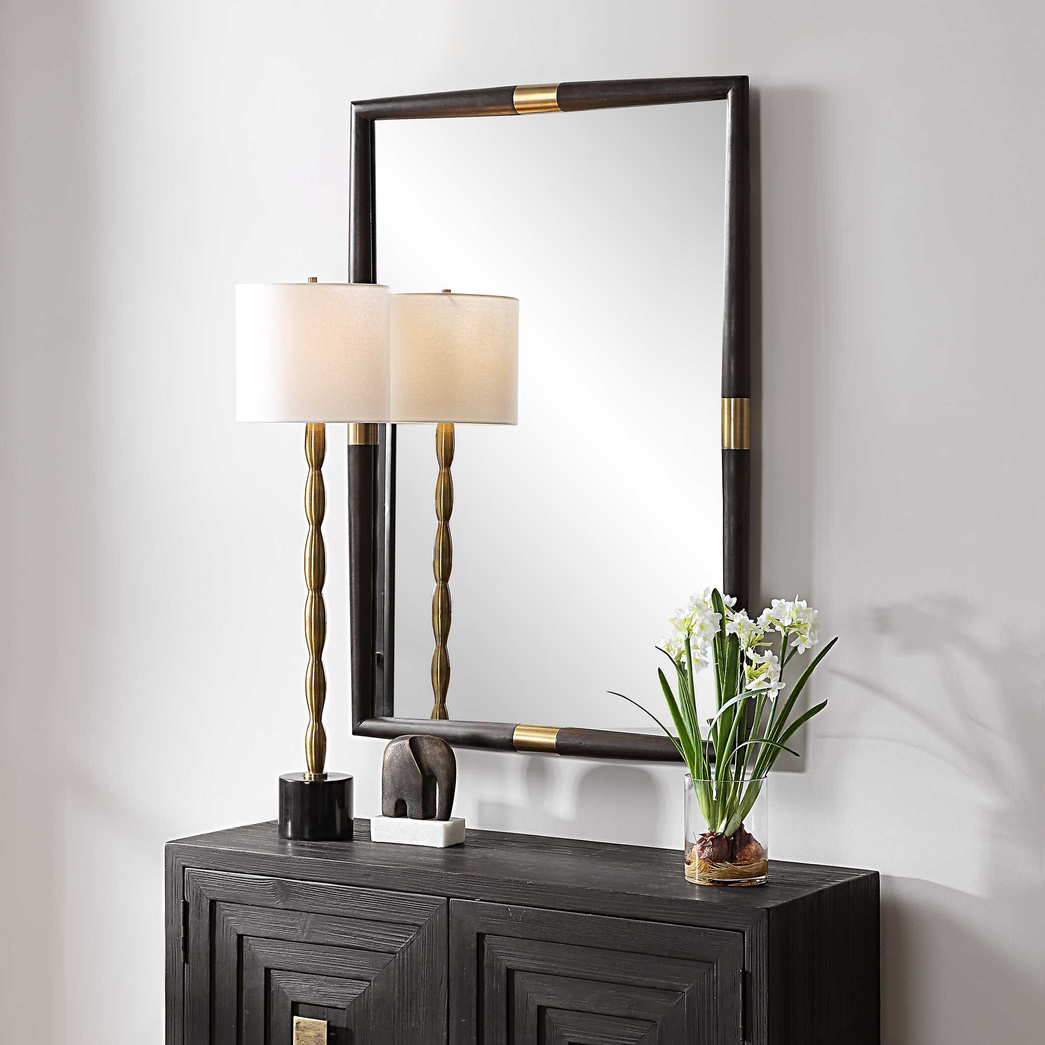 Larkin Dark Wood & Mirror