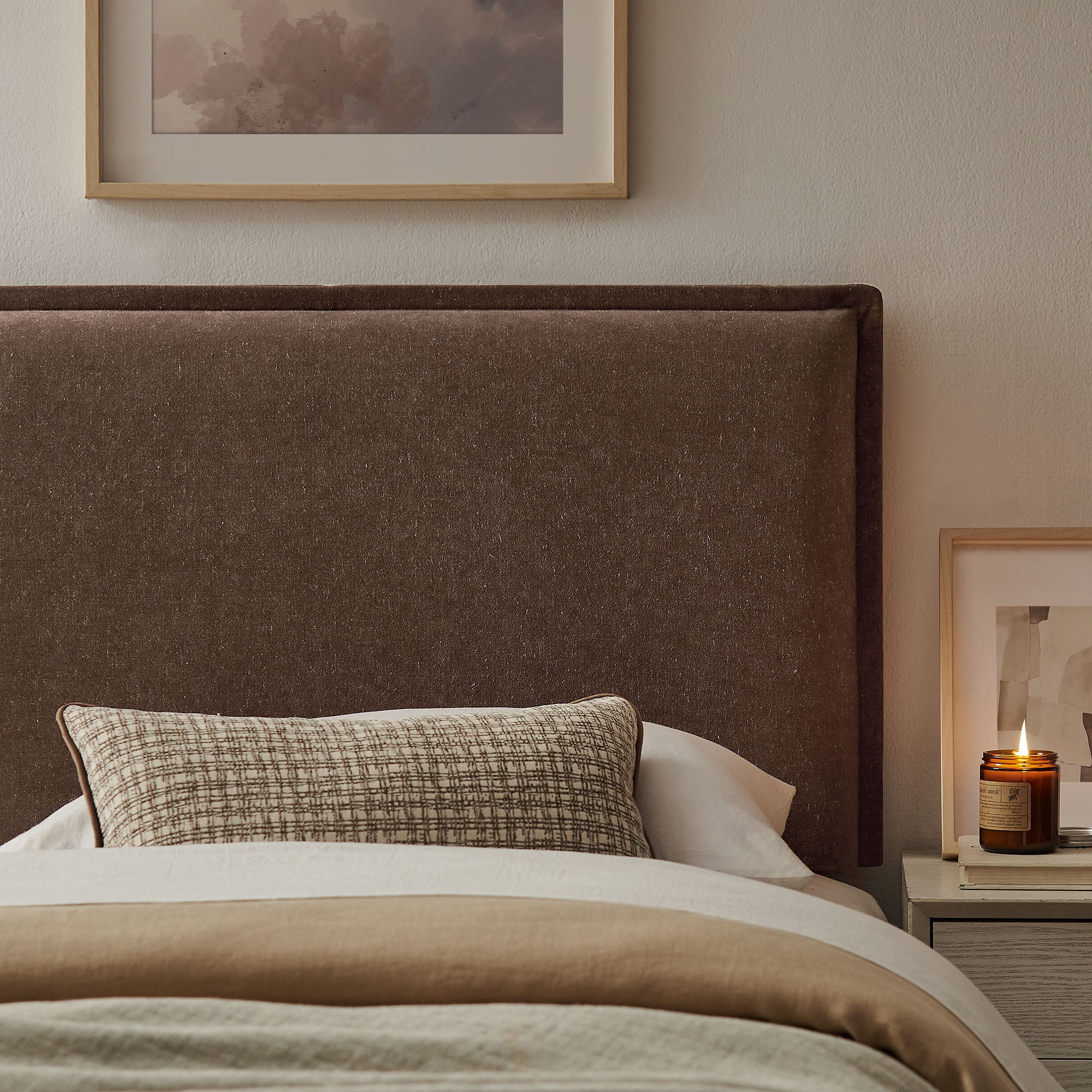 Camille Upholstered Linen Blend Headboard