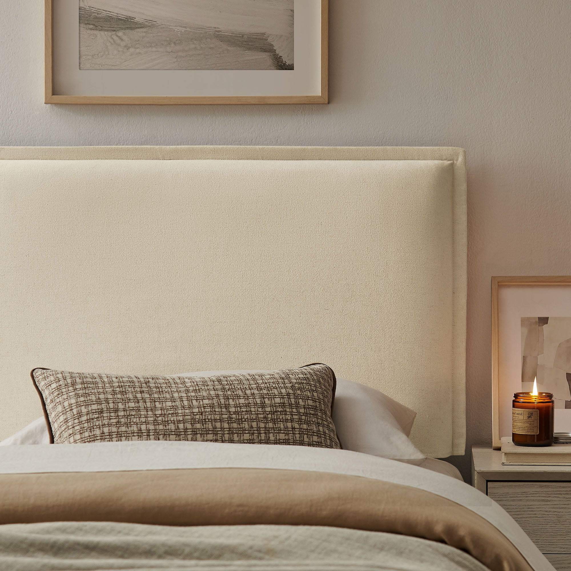 Camille Upholstered Linen Blend Headboard