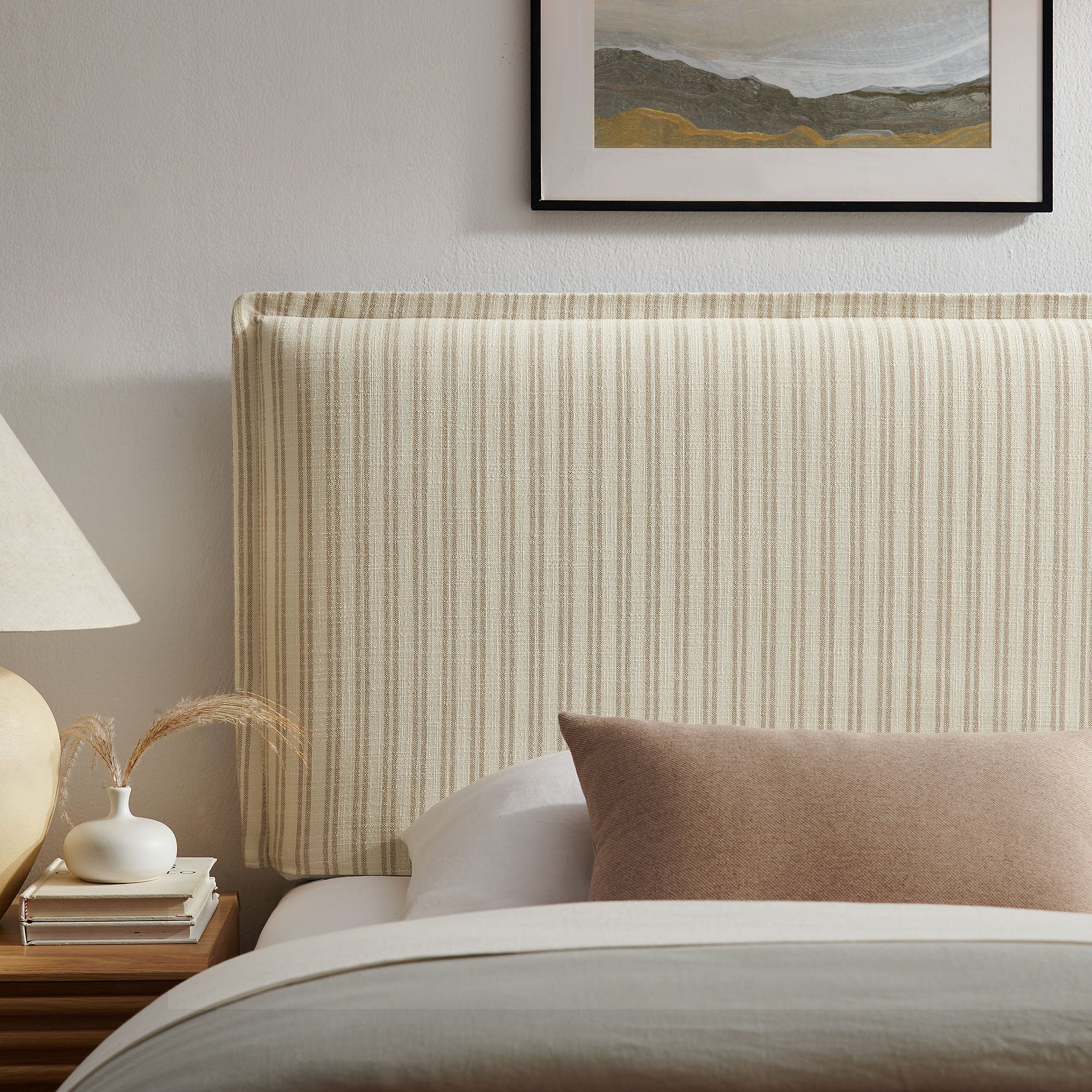 Camille Striped Linen Blend Headboard