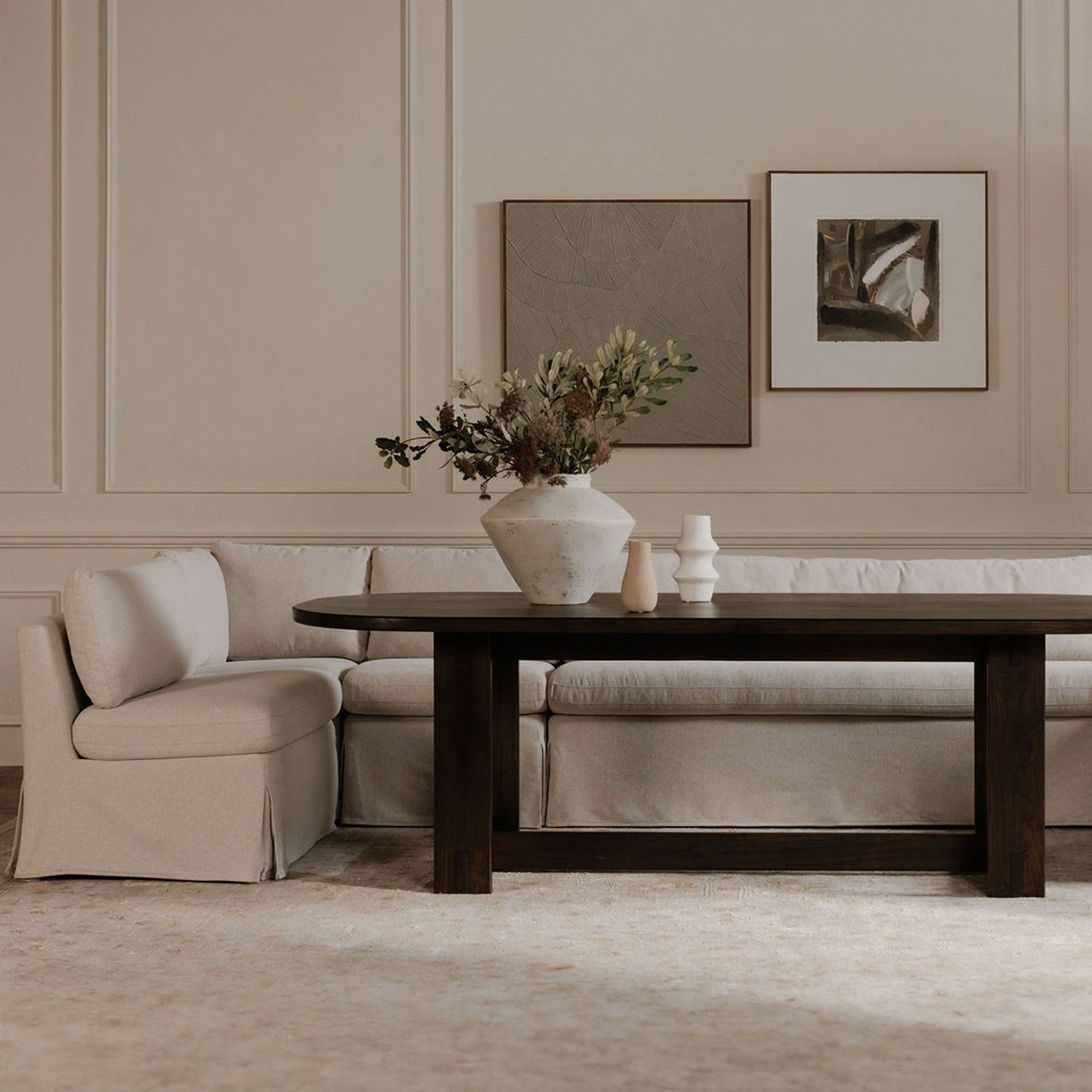 Fable Slipcover Dining Banquette L-Shape 100.5 in.