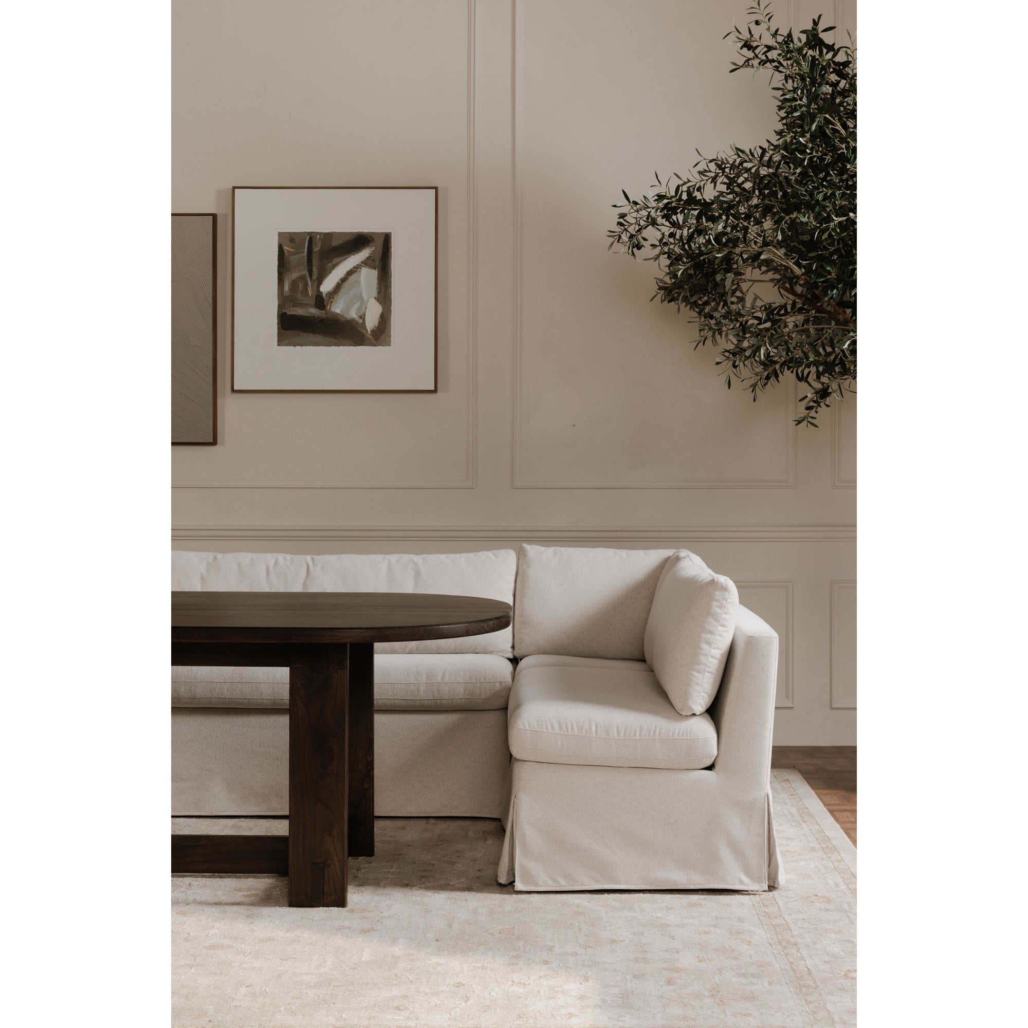 Fable Slipcover Dining Banquette U-Shape 121 in.