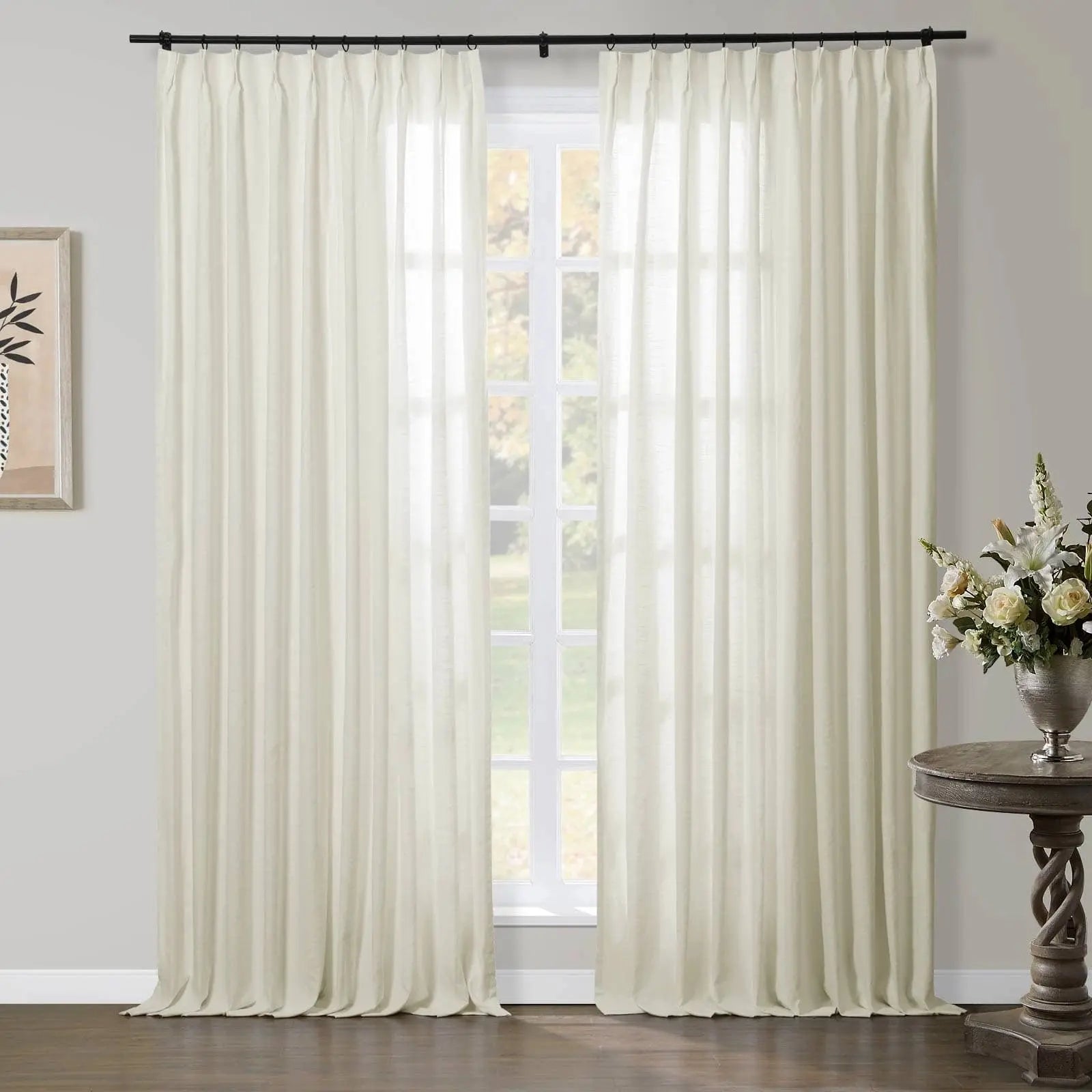 Jawara Linen Pinch Pleat Light Filtering Drapery with Unlined TWOPAGES