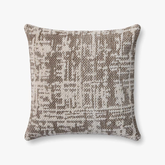 PLL0141 Dark Taupe / Ivory Pillow - 22"