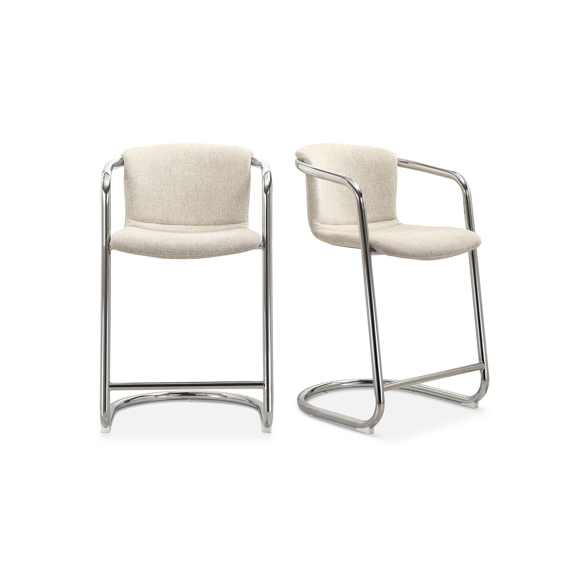 Freeman Chrome Frame Counter Stool - Set of Two