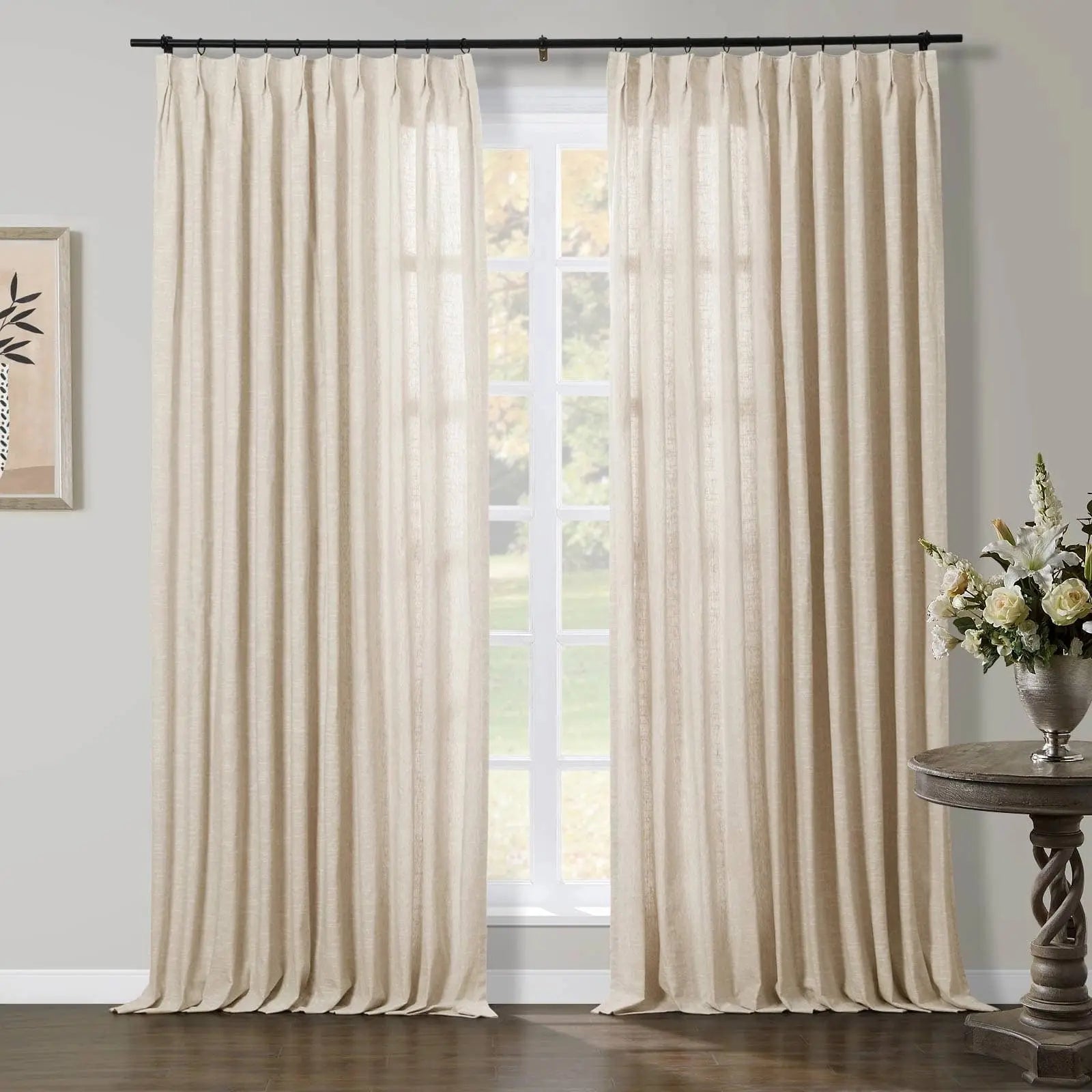 Jawara Linen Pinch Pleat Light Filtering Drapery with Unlined TWOPAGES