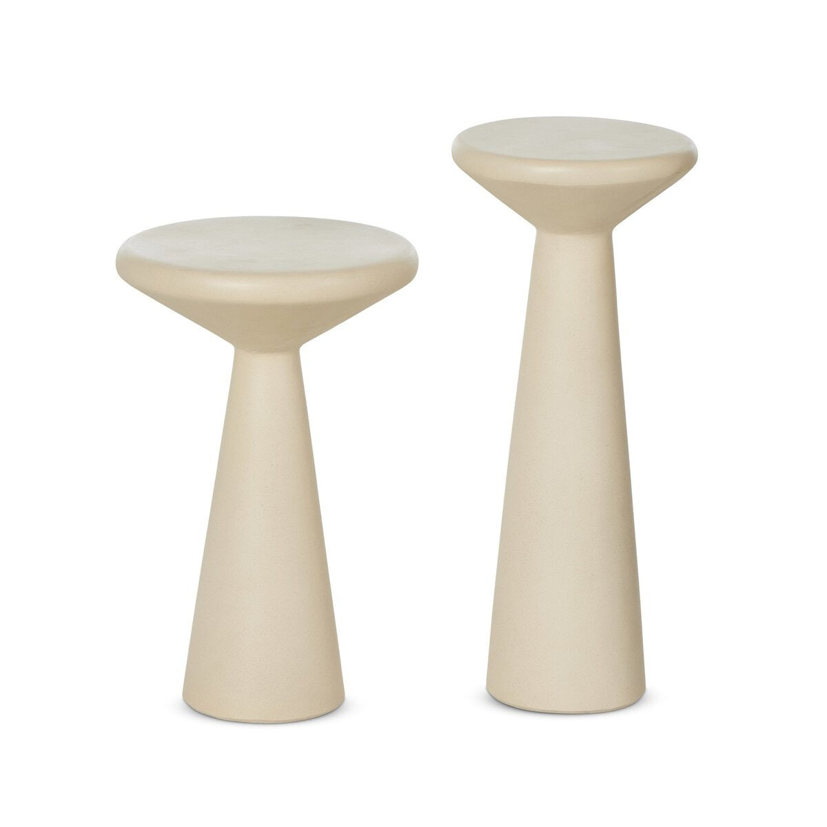 Ravine Concrete Accent Tables, Set Of 2 - Dark Grey