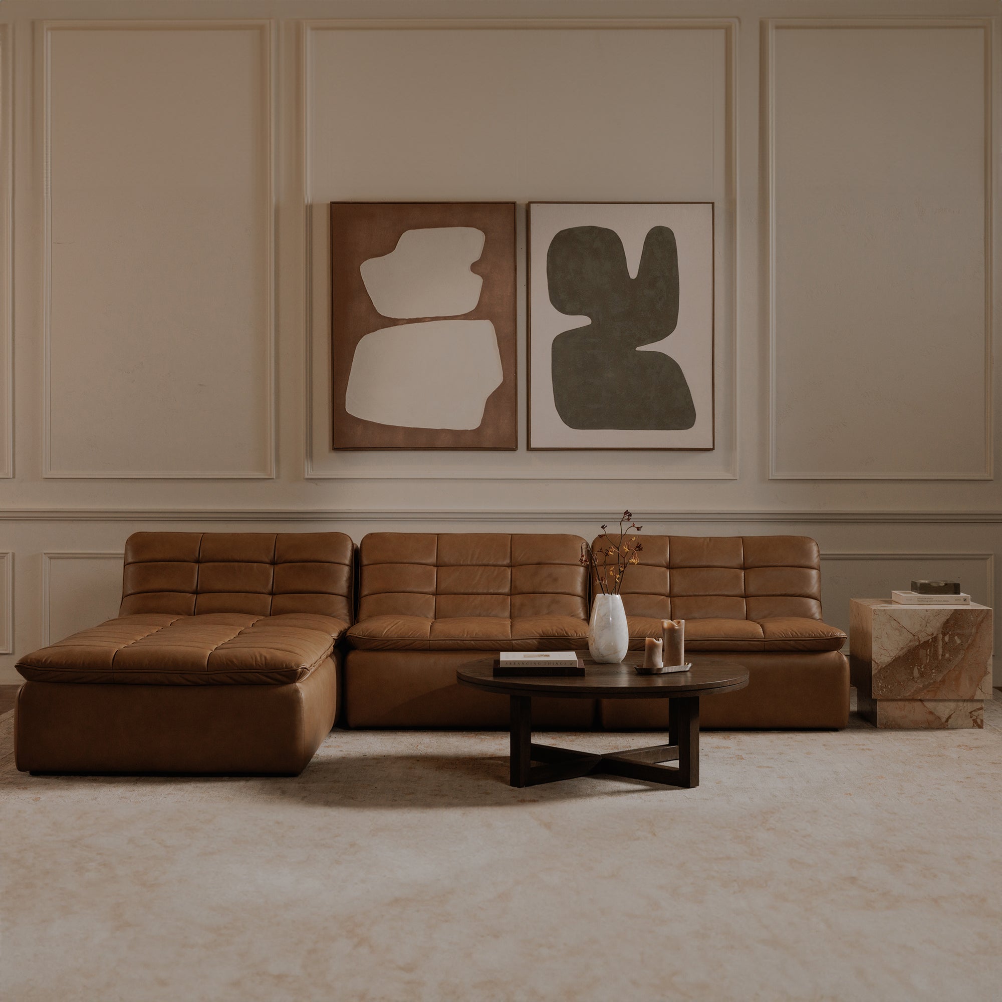 Lino Slipper Chair Tan