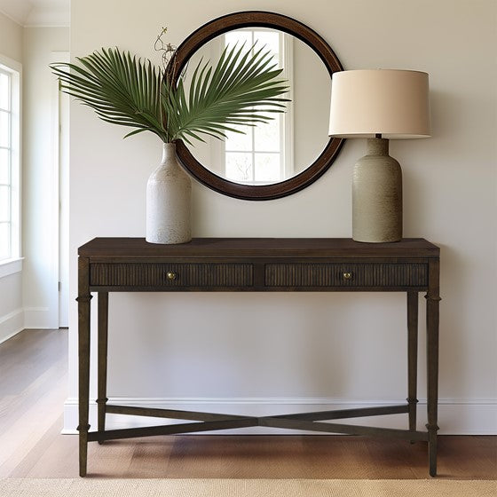 Kenna Fluted 2-drawer Storage Console Table