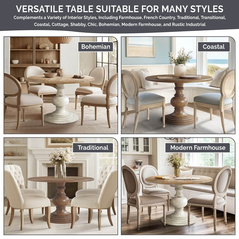 Lexi 46" Round Pedestal Dining Table