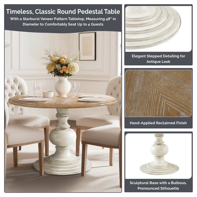 Lexi 46" Round Pedestal Dining Table