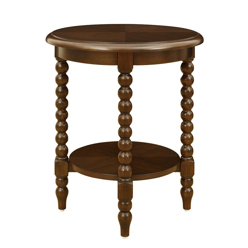 Philippe Round End Table with Shelf